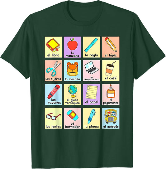 Maestra Bilingual Back to School Spanish Teacher Student T-Shirt - T-Shirt | Forest
