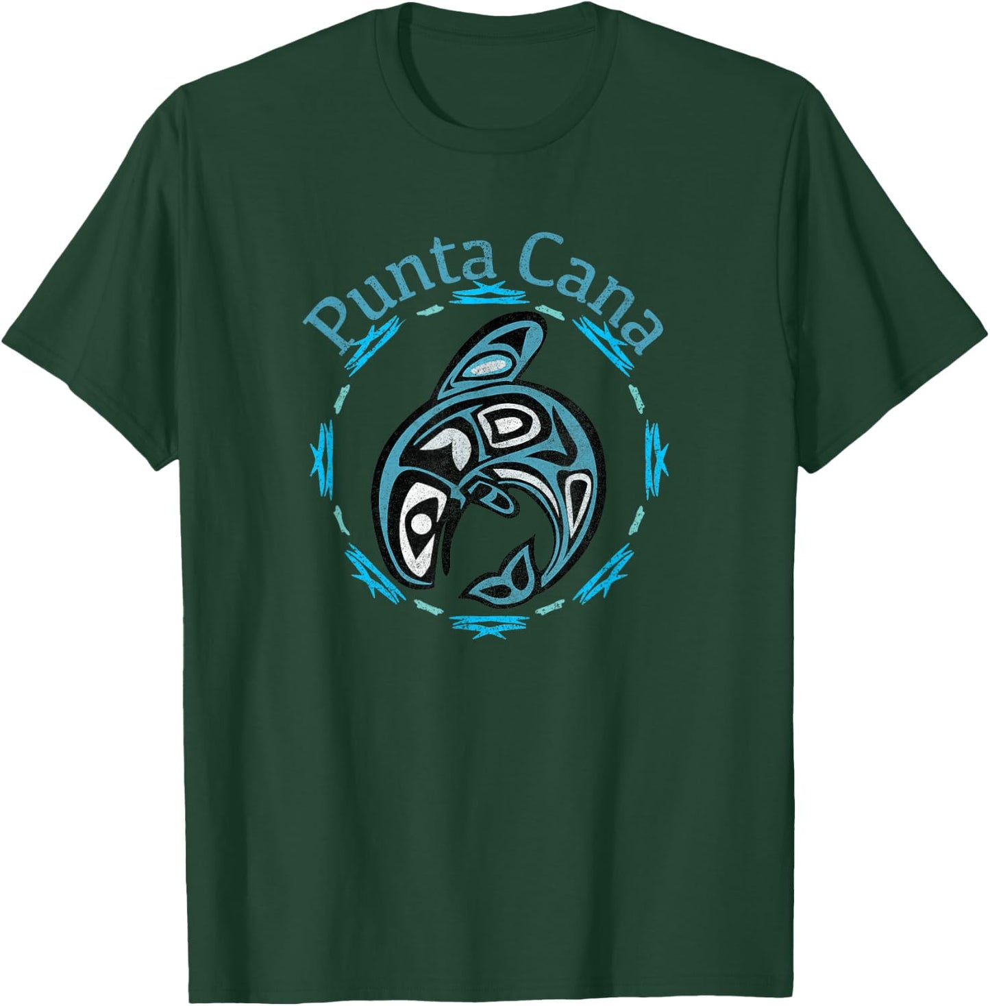 Punta Cana Vintage Tribal Fish Gift T-Shirt - T-Shirt | Forest