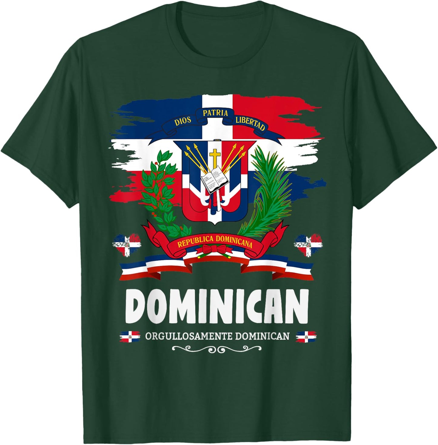 Coat of Arms Republica Dominicana & Dominican T-Shirt - T-Shirt | Forest