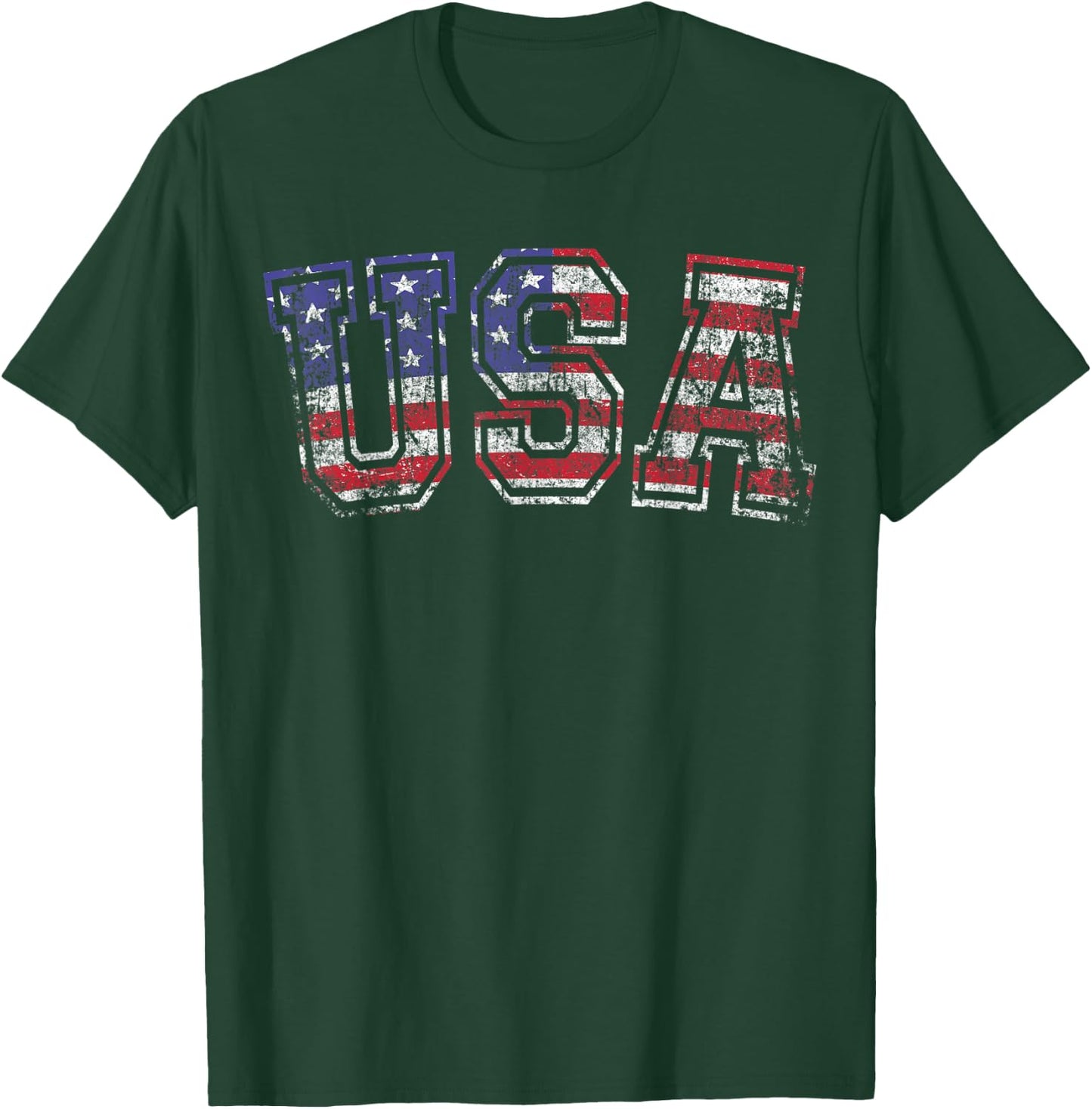USA T Shirt US Flag Patriodic 4th Of July America T-Shirt - T-Shirt | Forest