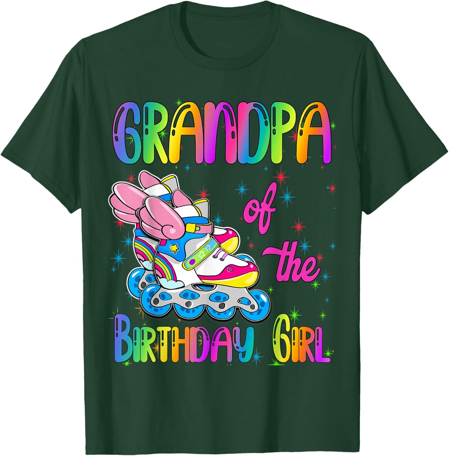 Grandpa of the Birthday girl Rolling skate Family Party T-Shirt - T-Shirt | Forest