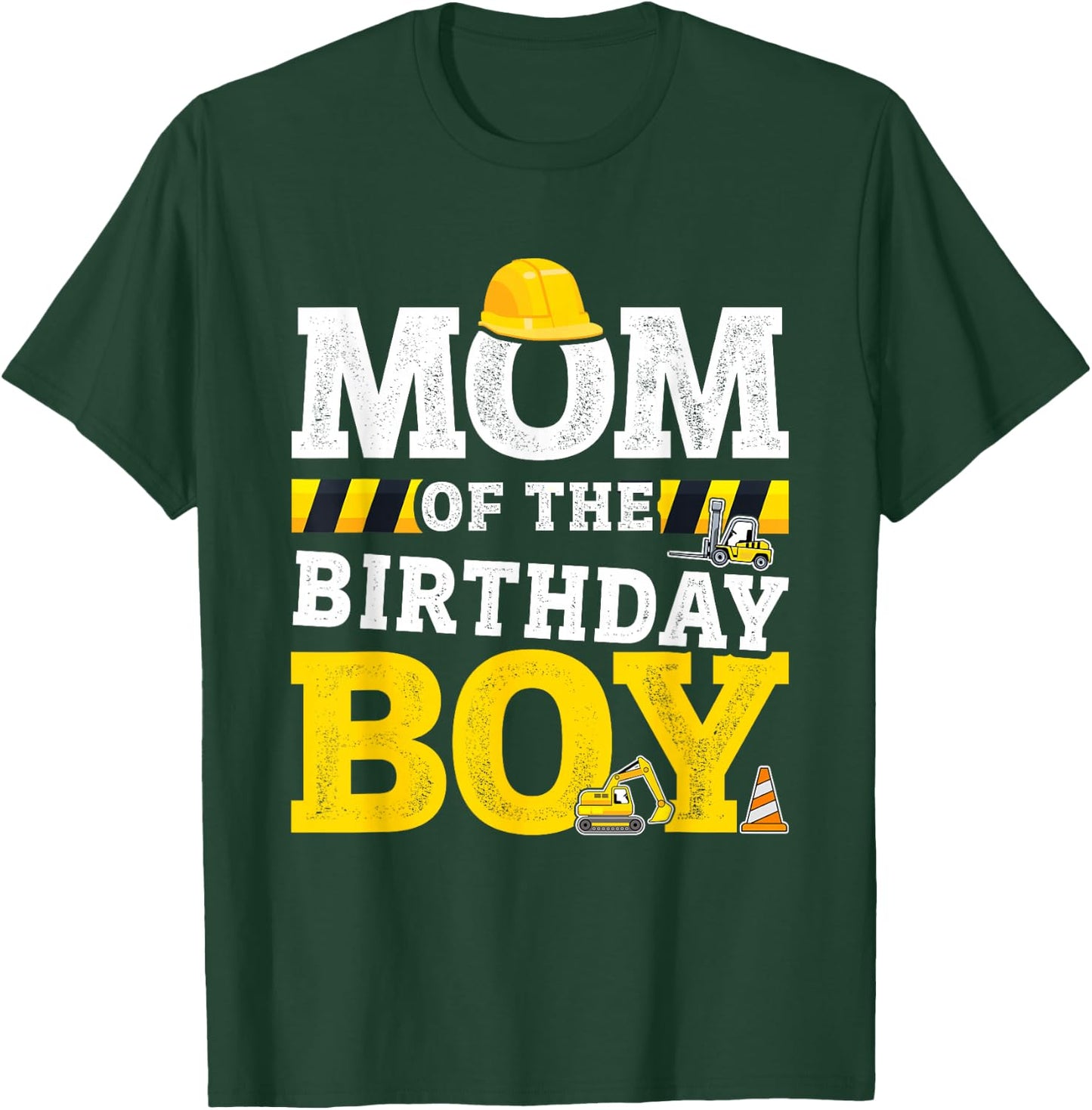 Mom of The Birthday boy Matching Family Construction Party T-Shirt - T-Shirt | Forest