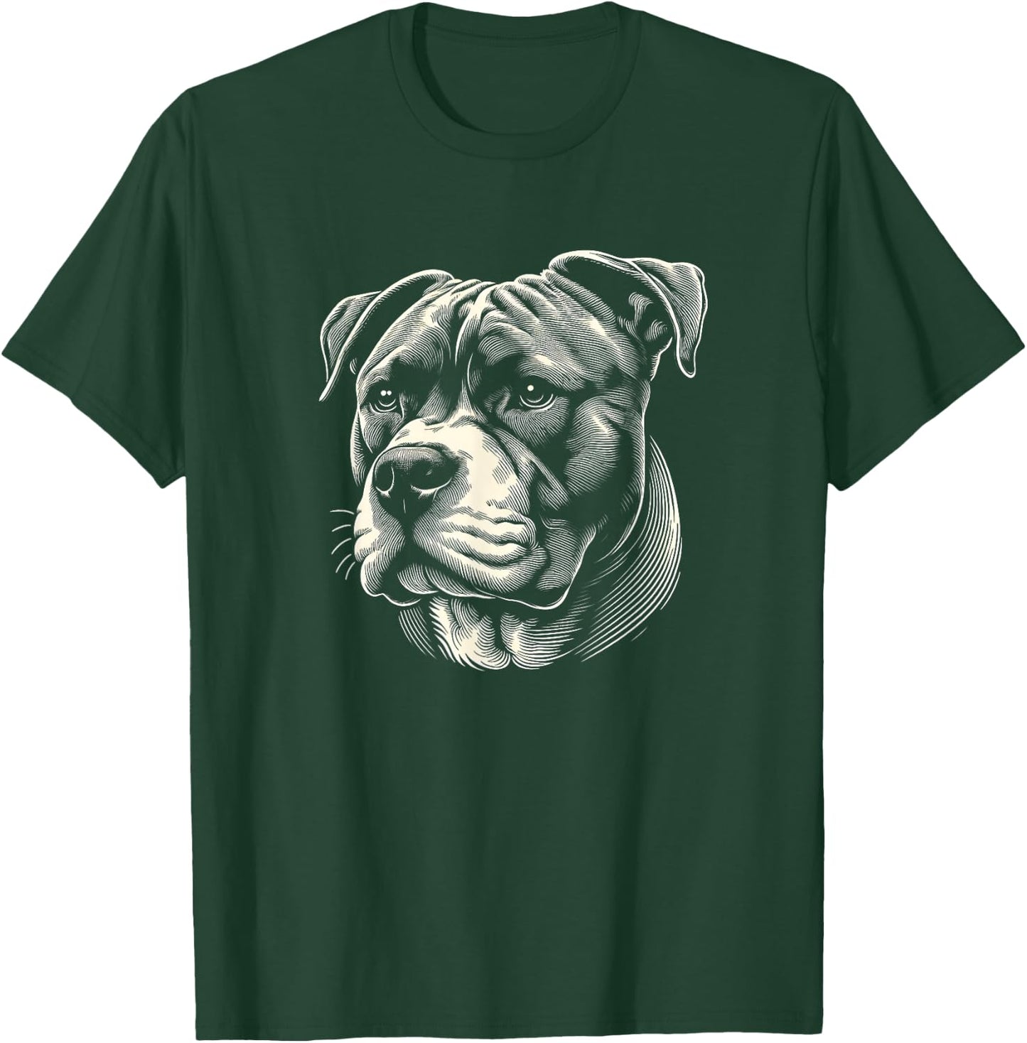 Pitbull Dog Face Art Design And Men T-Shirt - T-Shirt | Forest