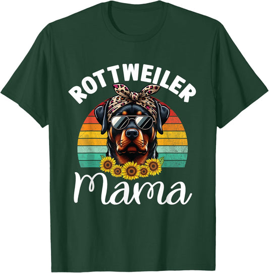 Rottweiler Mom Dog Lovers Rottie Mama Puppy Mother's Day Men Women Girls Kids T-Shirt - T-Shirt | Forest