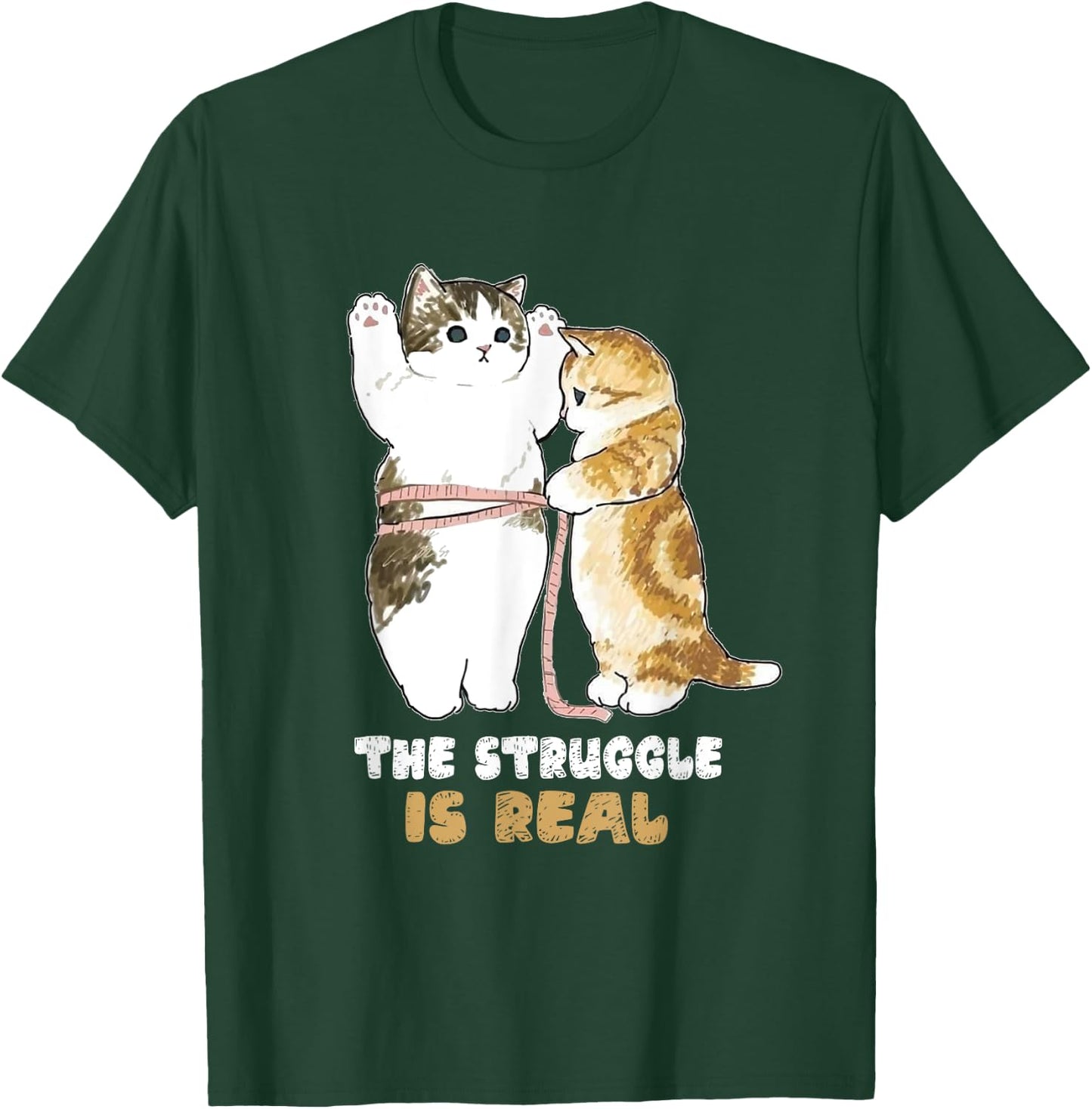 Cats The Struggle is Real Gym Fitness Funny Cat Training Women T-Shirt - T-Shirt | Forest