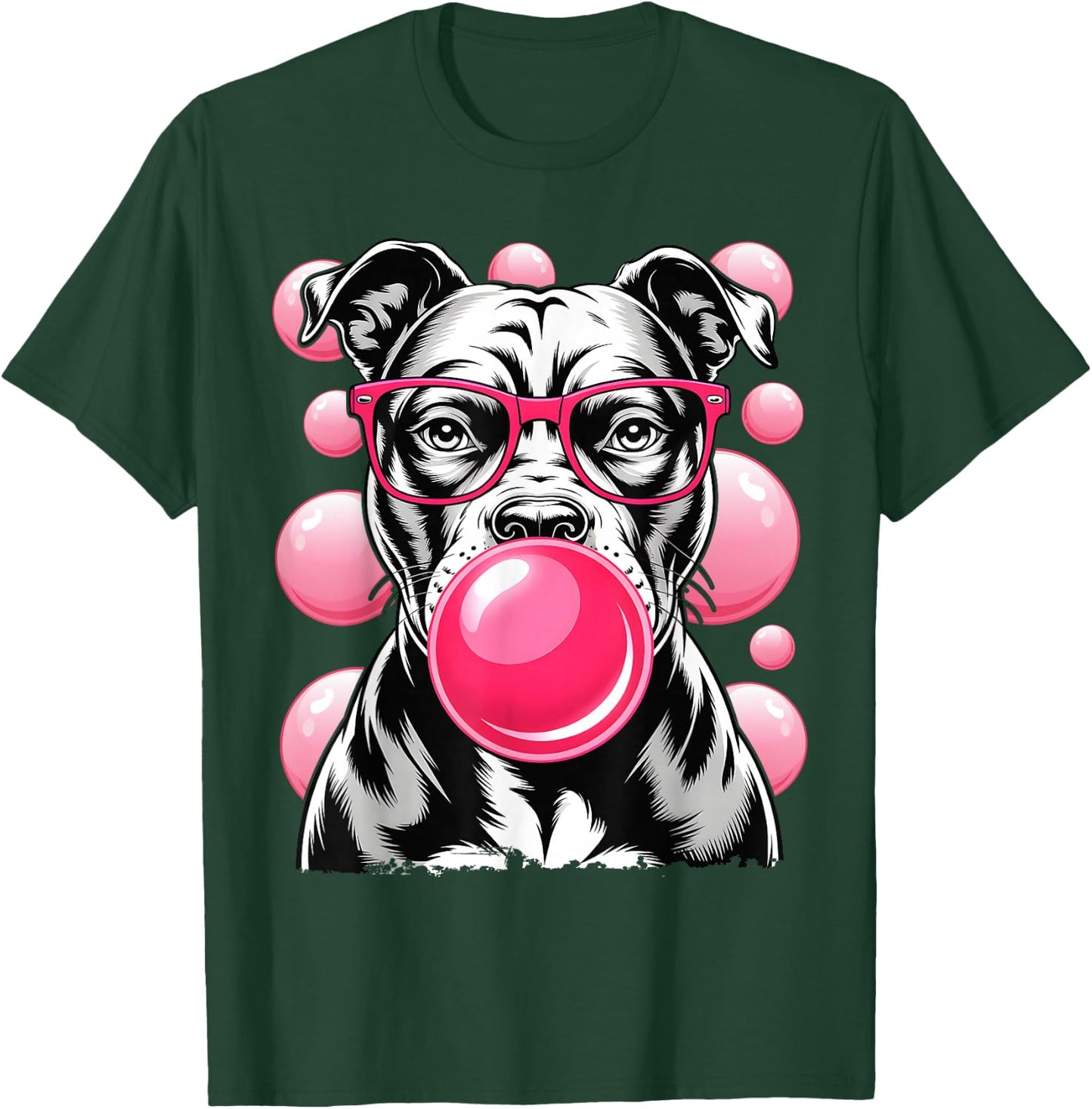 Goggles Gum Bubble Pit Bull T-Shirt - T-Shirt | Forest