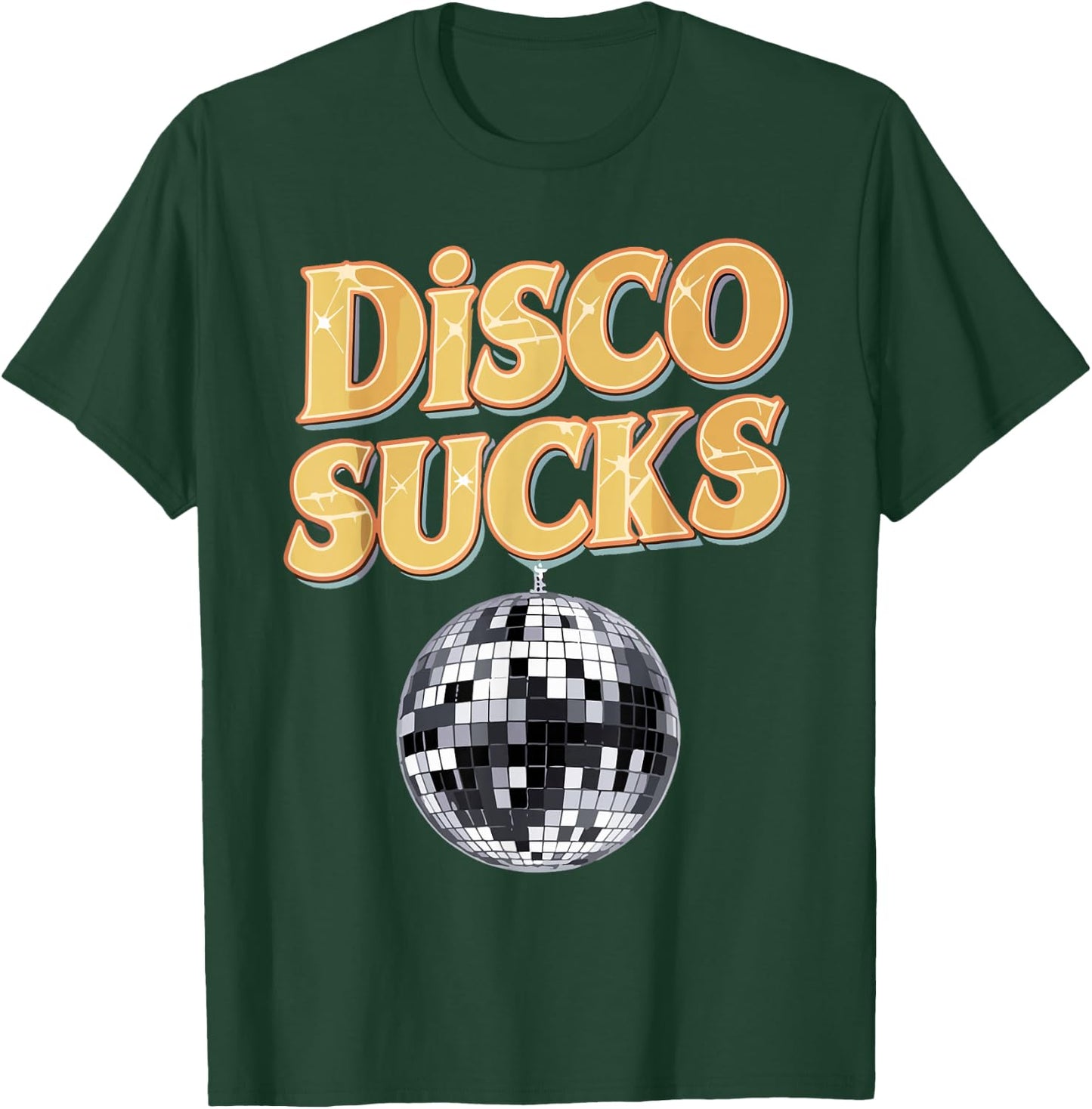 Disco Sucks 70s Style Retro Vintage 80s 60s 90s Funny Music T-Shirt - T-Shirt | Forest