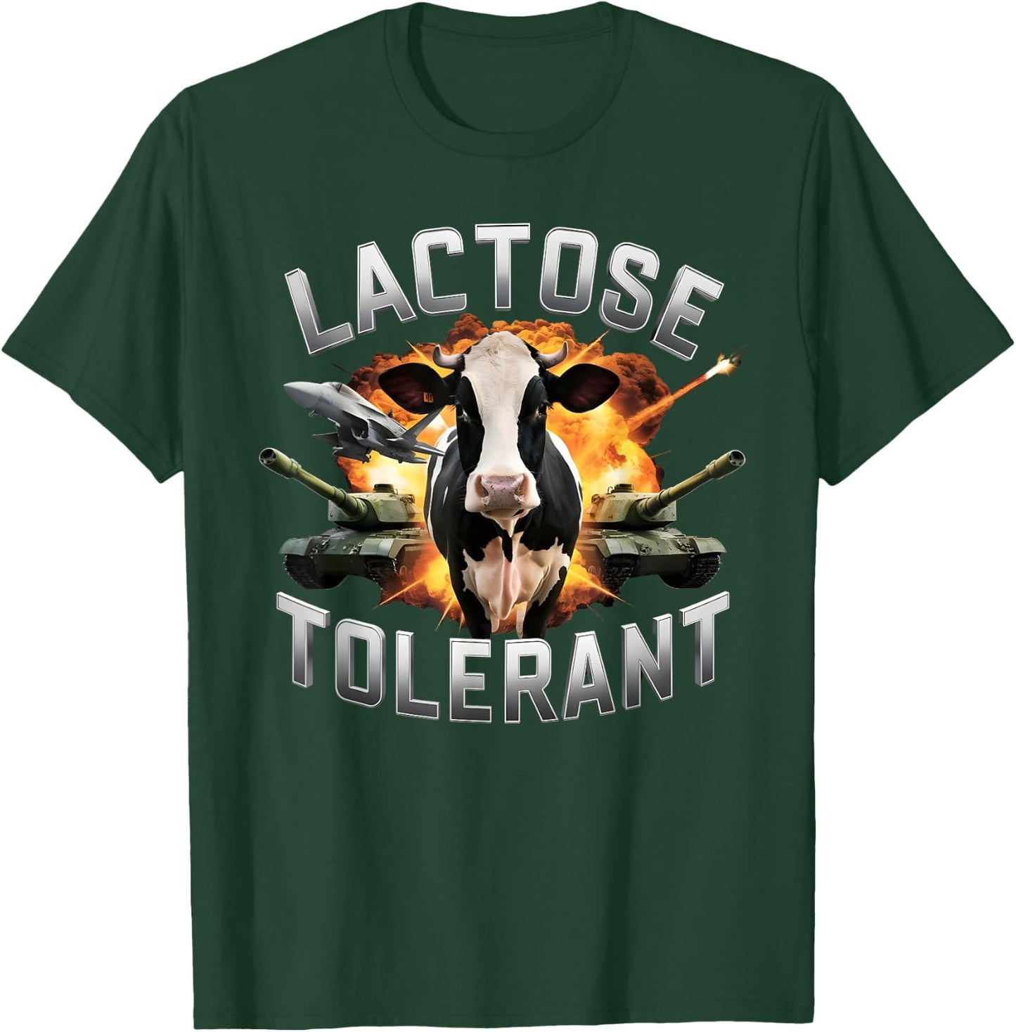 Lactose Tolerant Funny Cow Meme Cheese Diet Gym T-Shirt - T-Shirt | Forest