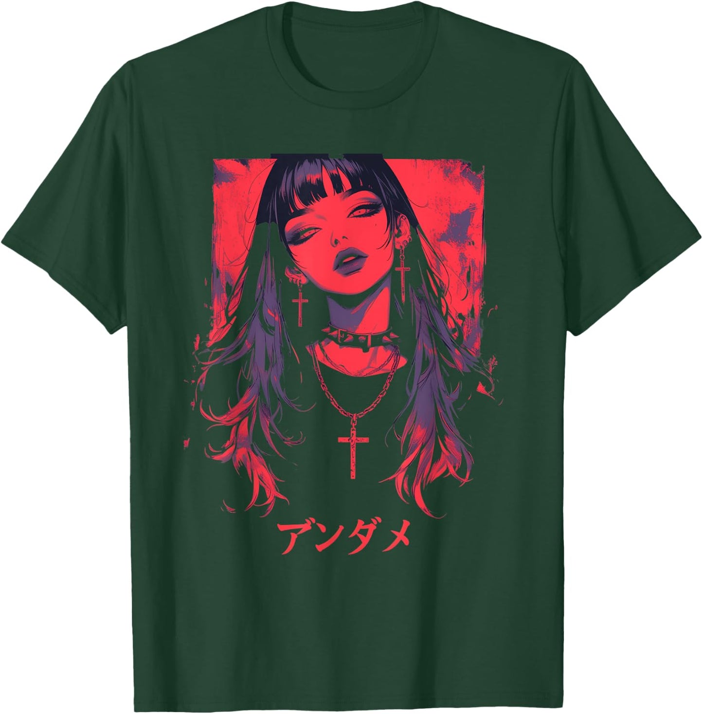 Gothic Anime Demon Waifu Cute Japan Manga Vaporware Retro T-Shirt - T-Shirt | Forest