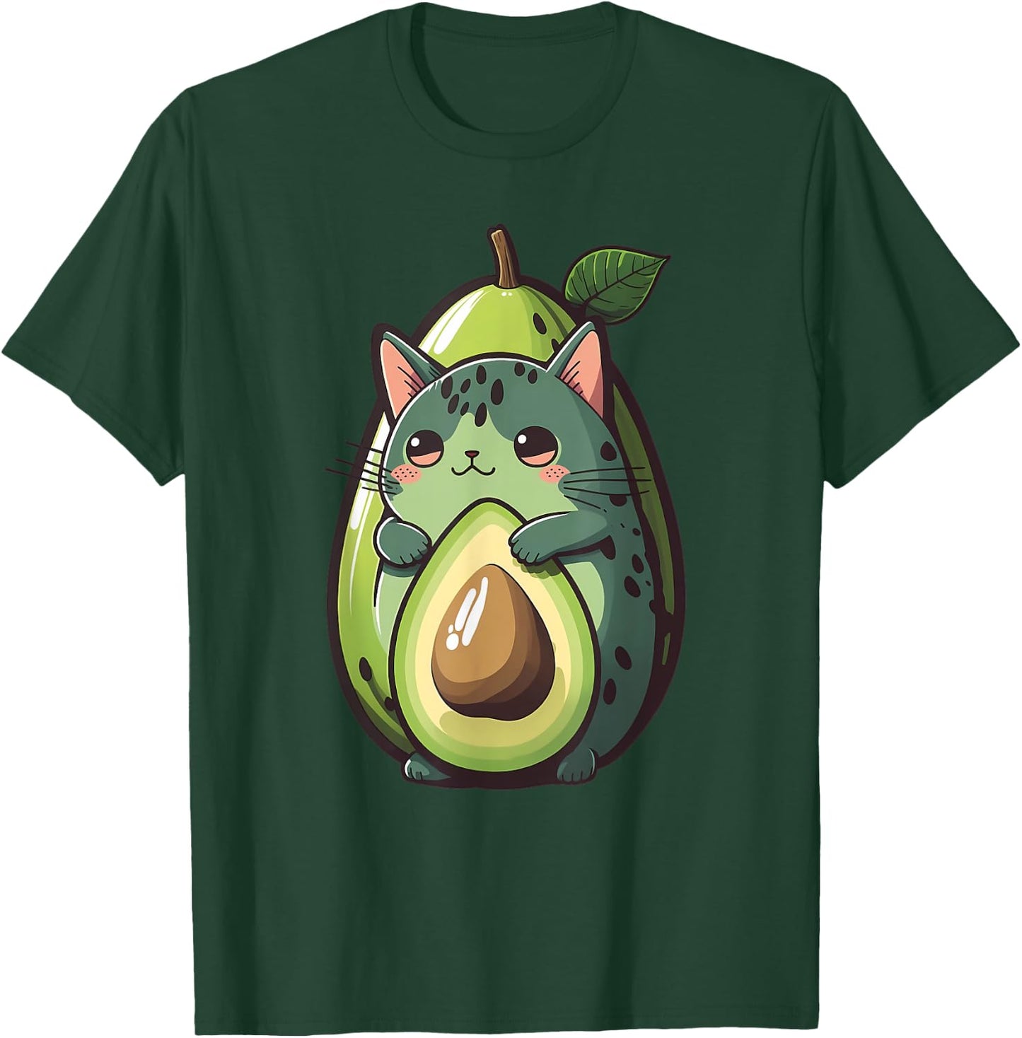 Anime Avocato Funny Cat Avocado Lover Avogato Vegans Kawaii T-Shirt - T-Shirt | Forest