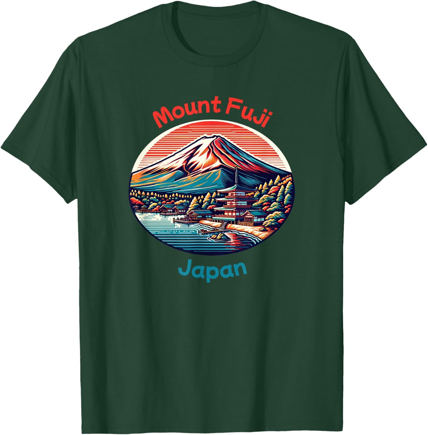 Mt Fuji Mountain Vintage Japanese T-Shirt - T-Shirt | Forest