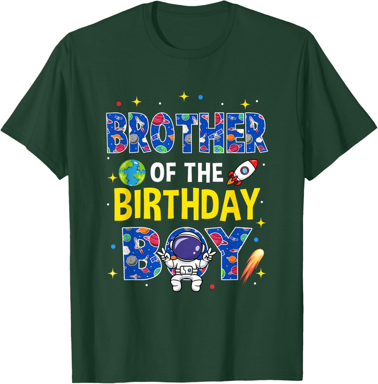 Brother of The Birthday Boy Space Astronaut Family Birthday T-Shirt - T-Shirt | Forest