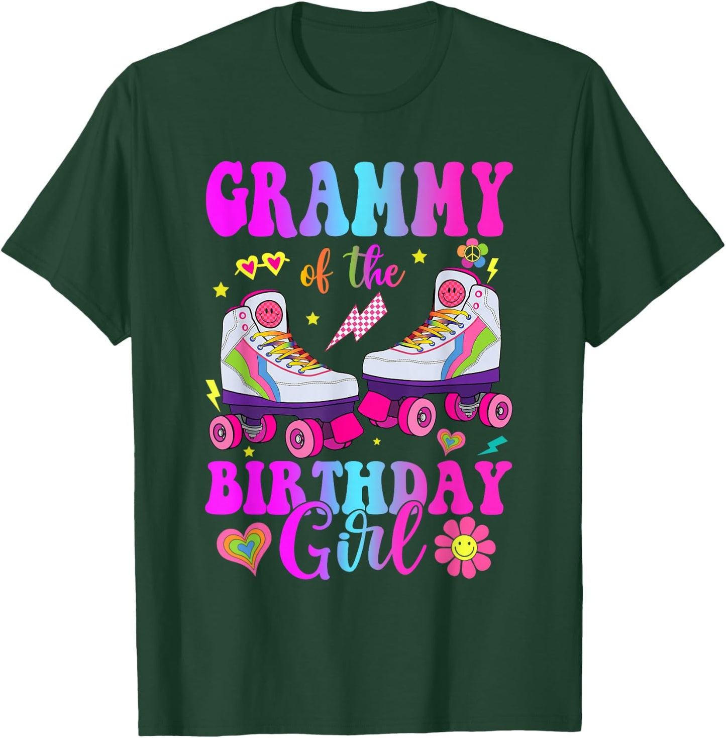 Let's Roll Grammy of the Birthday girl Roller Skate Birthday T-Shirt - T-Shirt | Forest