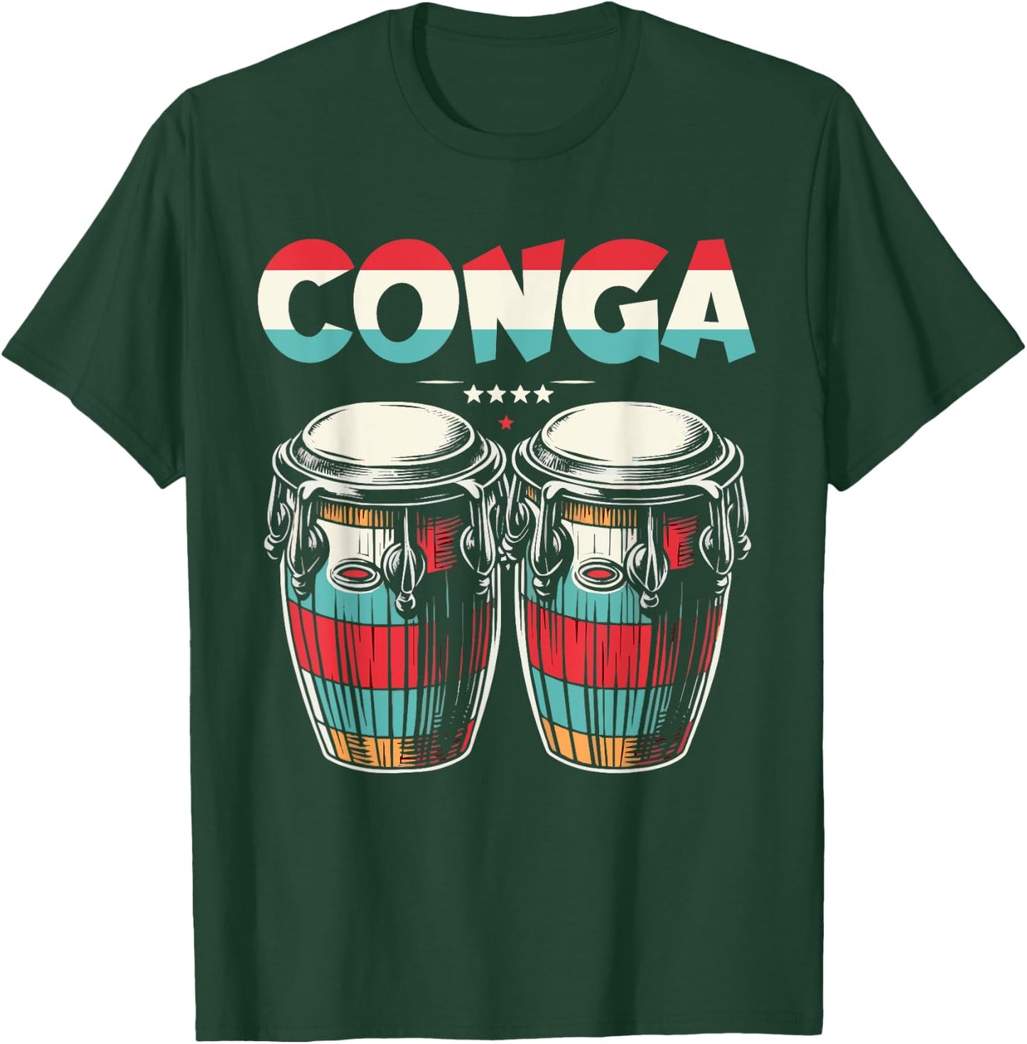 Conga Retro Style Colorful Conga Drums T-Shirt - T-Shirt | Forest
