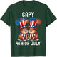 Capy 4th Of July Funny Capybara Patriotic American Flag Kids T-Shirt - T-Shirt | Forest