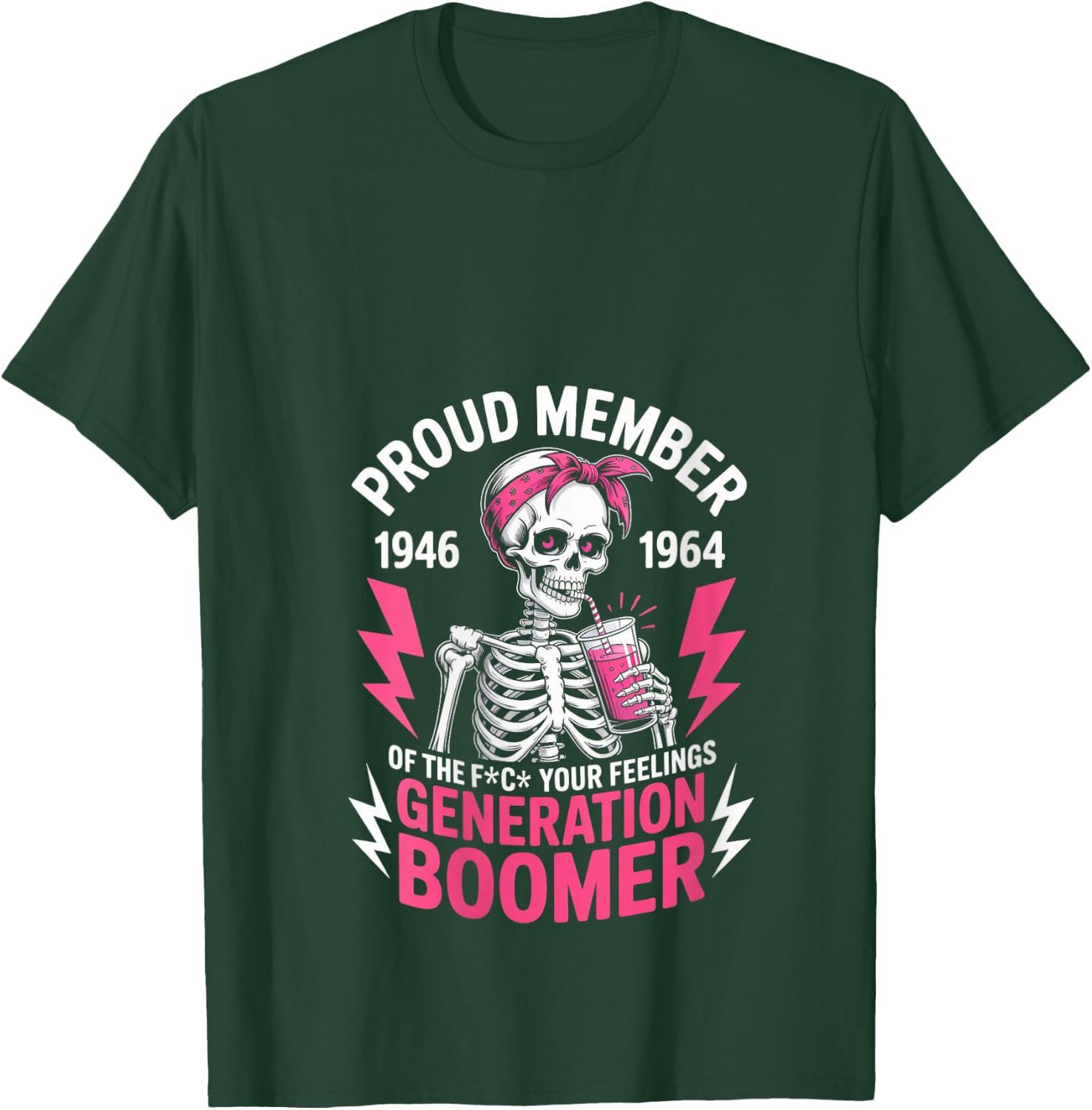 Proud Member Of Baby Boomer Humor Boomer Funny Boomer V-Neck T-Shirt - T-Shirt | Forest