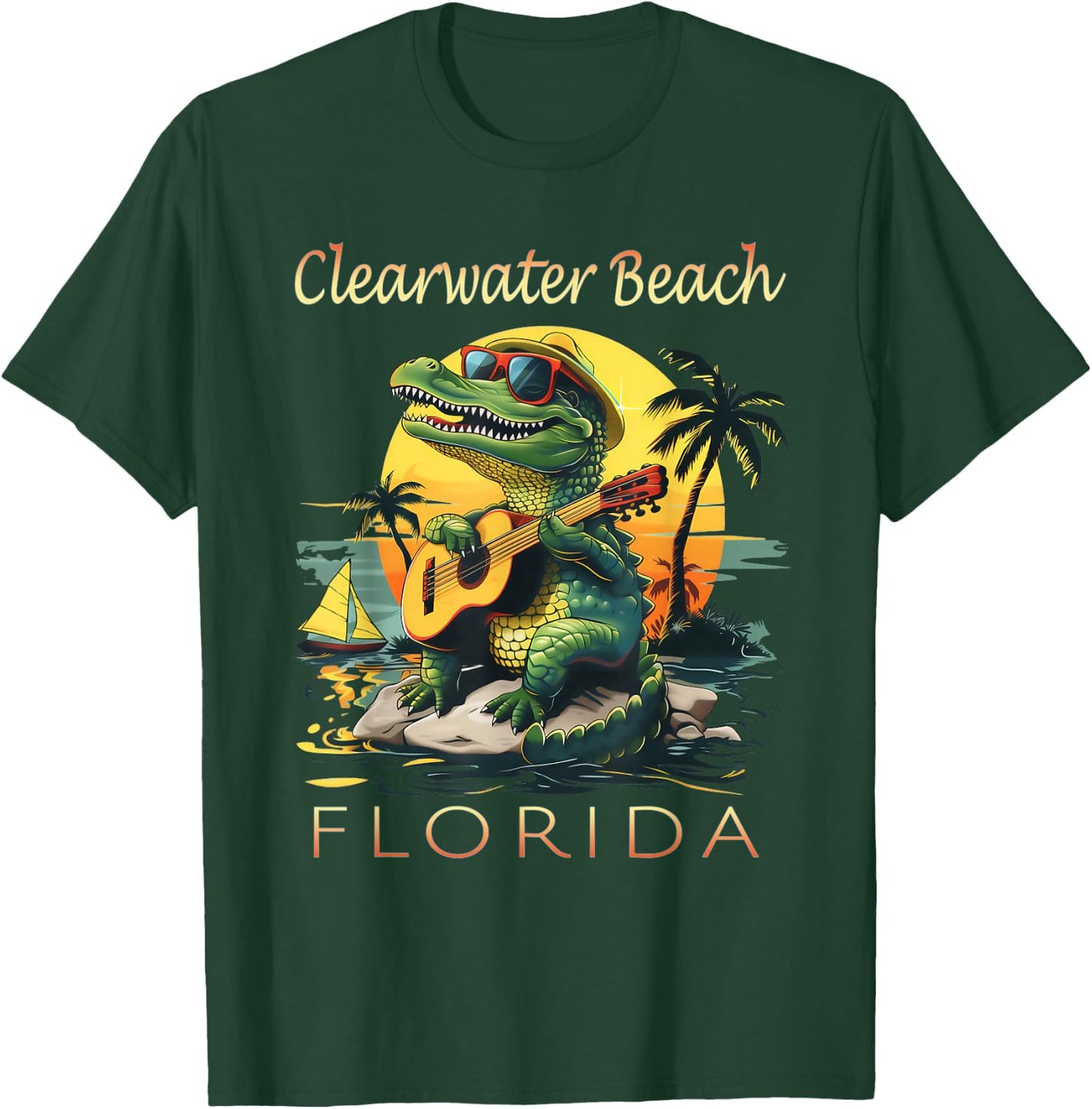 Clearwater Beach Florida Vacation Cute Alligator Souvenir T-Shirt - T-Shirt | Forest