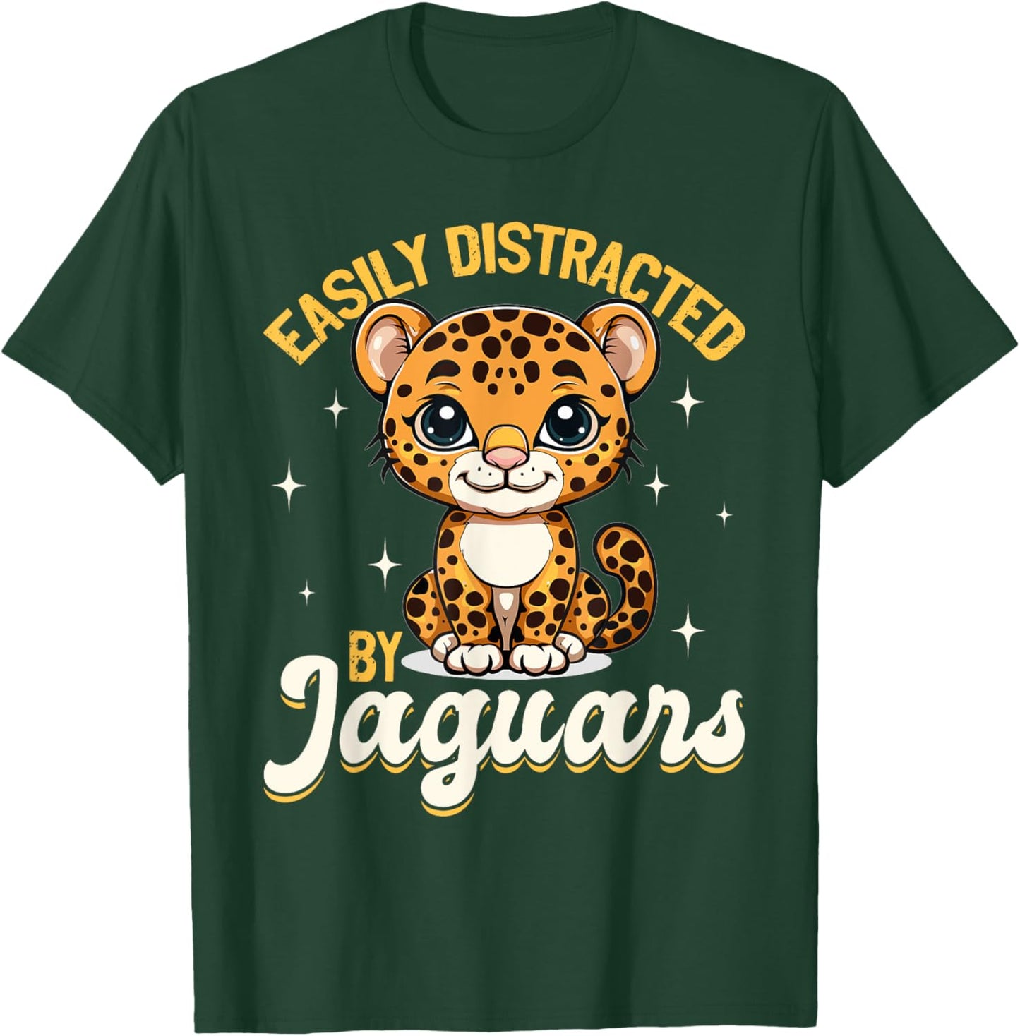 Funny Jaguar Animal Easily Distracted By Jaguars T-Shirt - T-Shirt | Forest