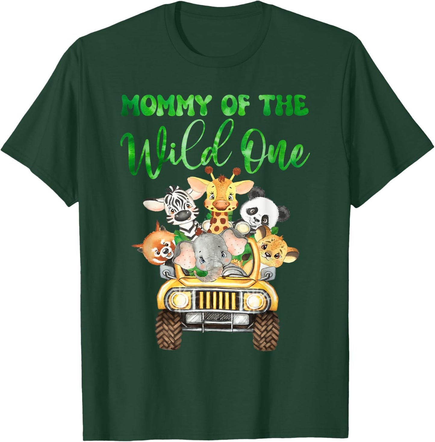 Mommy Of The Wild One Birthday 1st Safari Jungle Family T-Shirt - T-Shirt | Forest