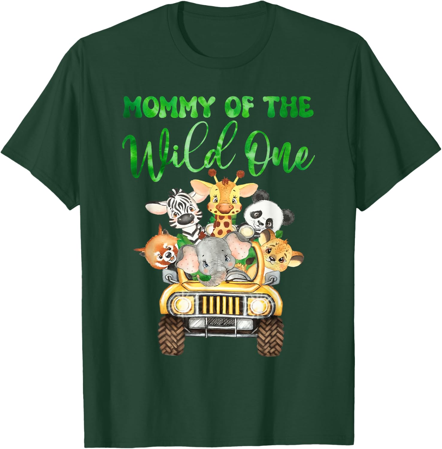 Mommy Of The Wild One Birthday 1st Safari Jungle Family T-Shirt - T-Shirt | Forest