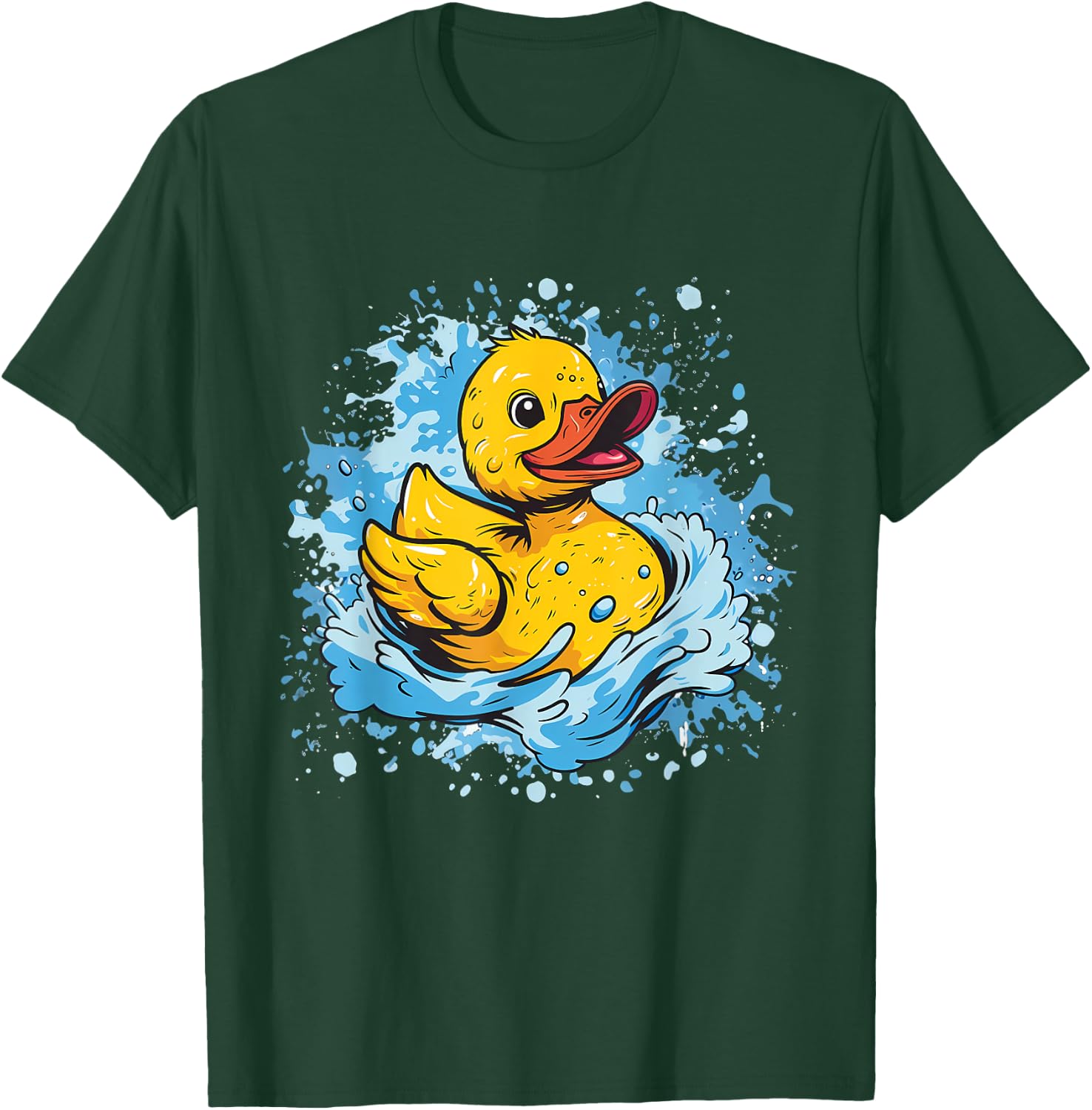Rubber Duck Watercolor Swim Rubber Duckie Rubber Duckling T-Shirt - T-Shirt | Forest