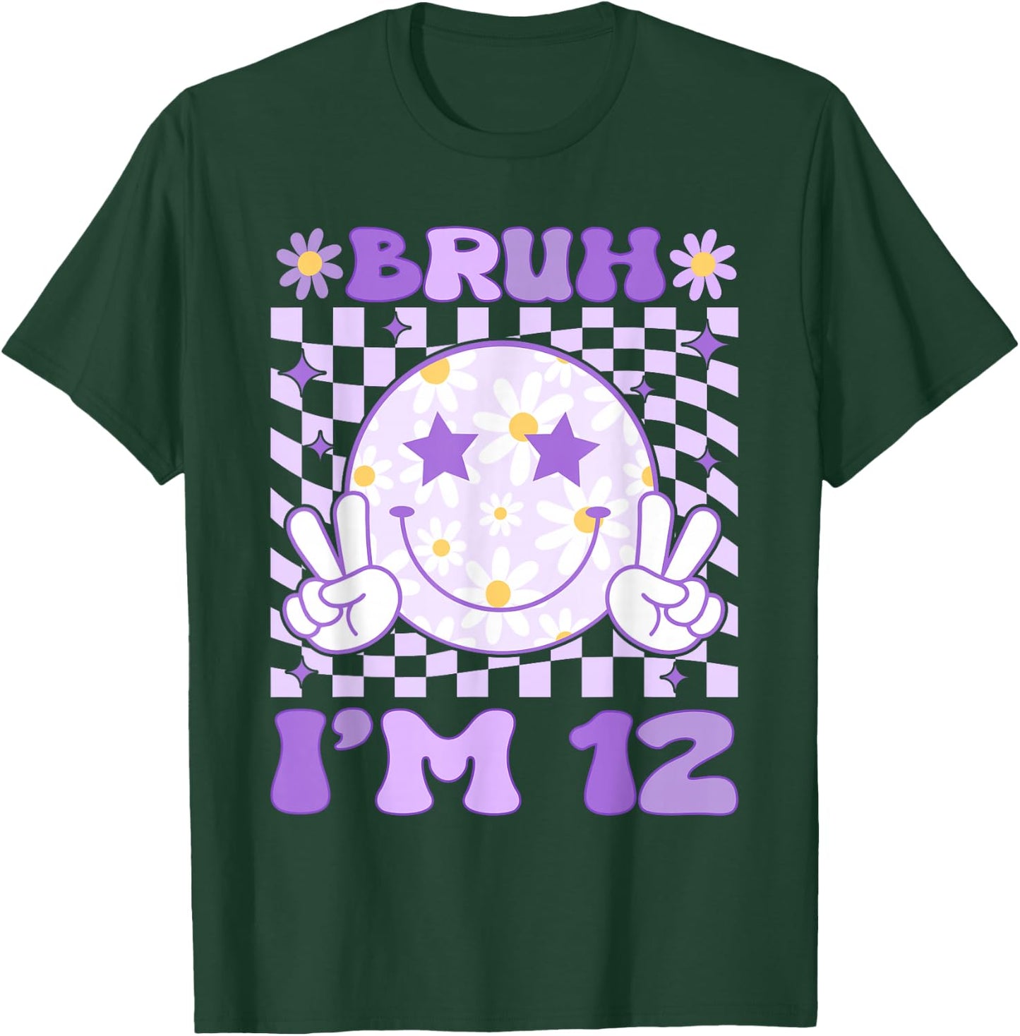 Bruh I'm 12 Years Old Purple Birthday Girls 12th Birthday T-Shirt - T-Shirt | Forest