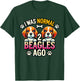 I Was Normal 2 Beagles Ago Funny Cute Beagle Lover Dog Puppy Women Kids T-Shirt - T-Shirt | Forest
