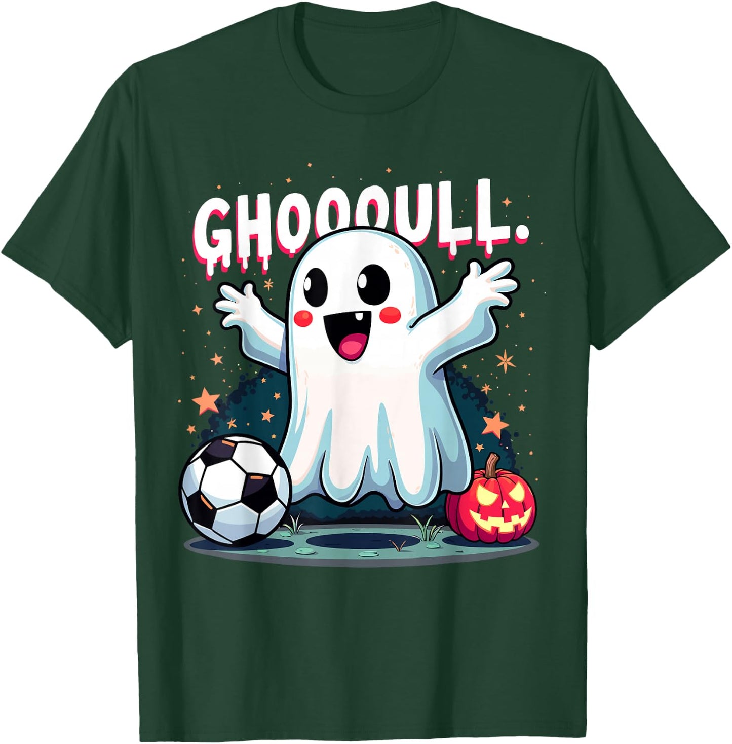 Ghoooal Soccer Ghost Halloween Funny Soccer Halloween T-Shirt - T-Shirt | Forest