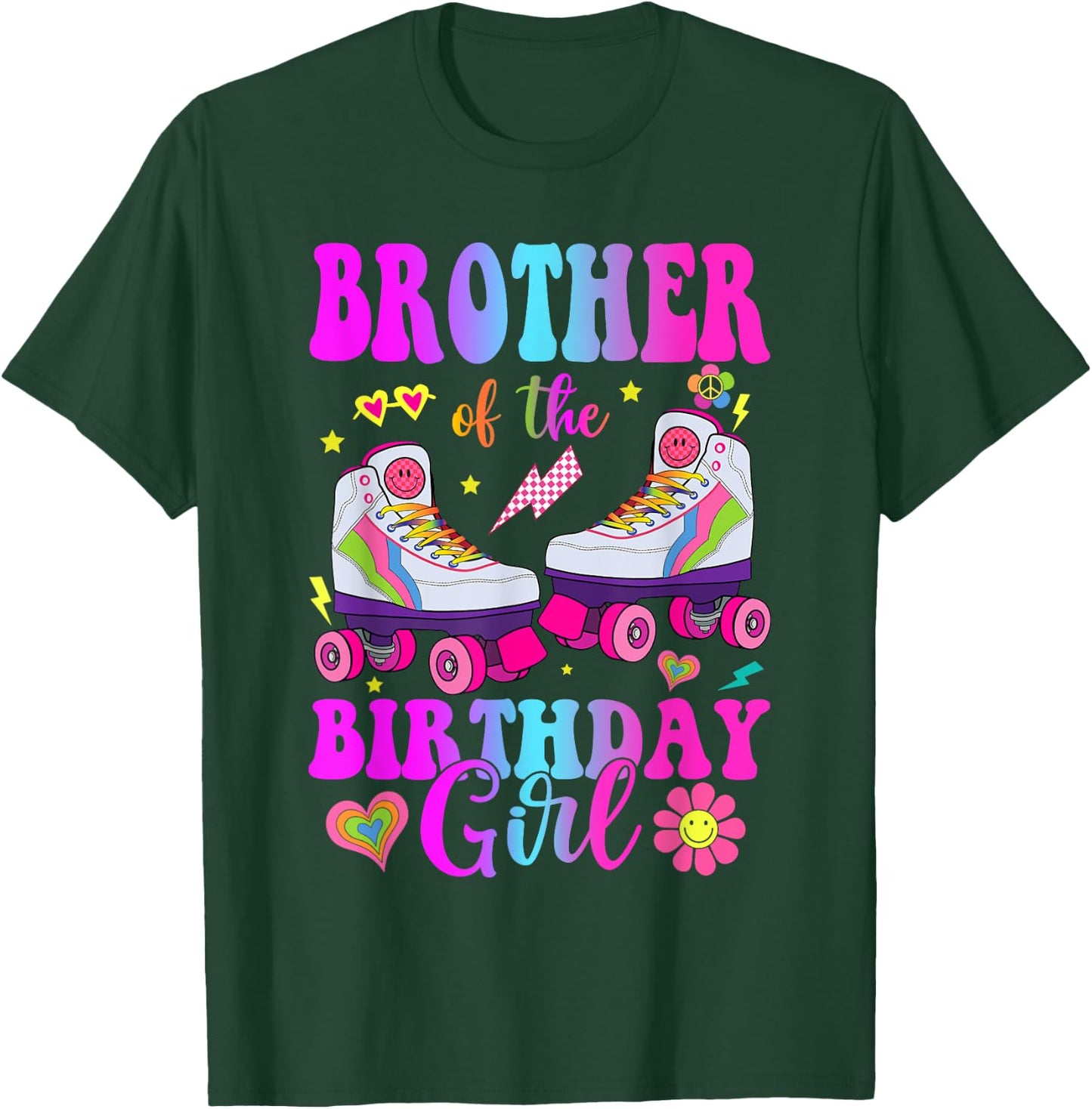 Let's Roll Brother of the Birthday girl Roller Skate T-Shirt - T-Shirt | Forest