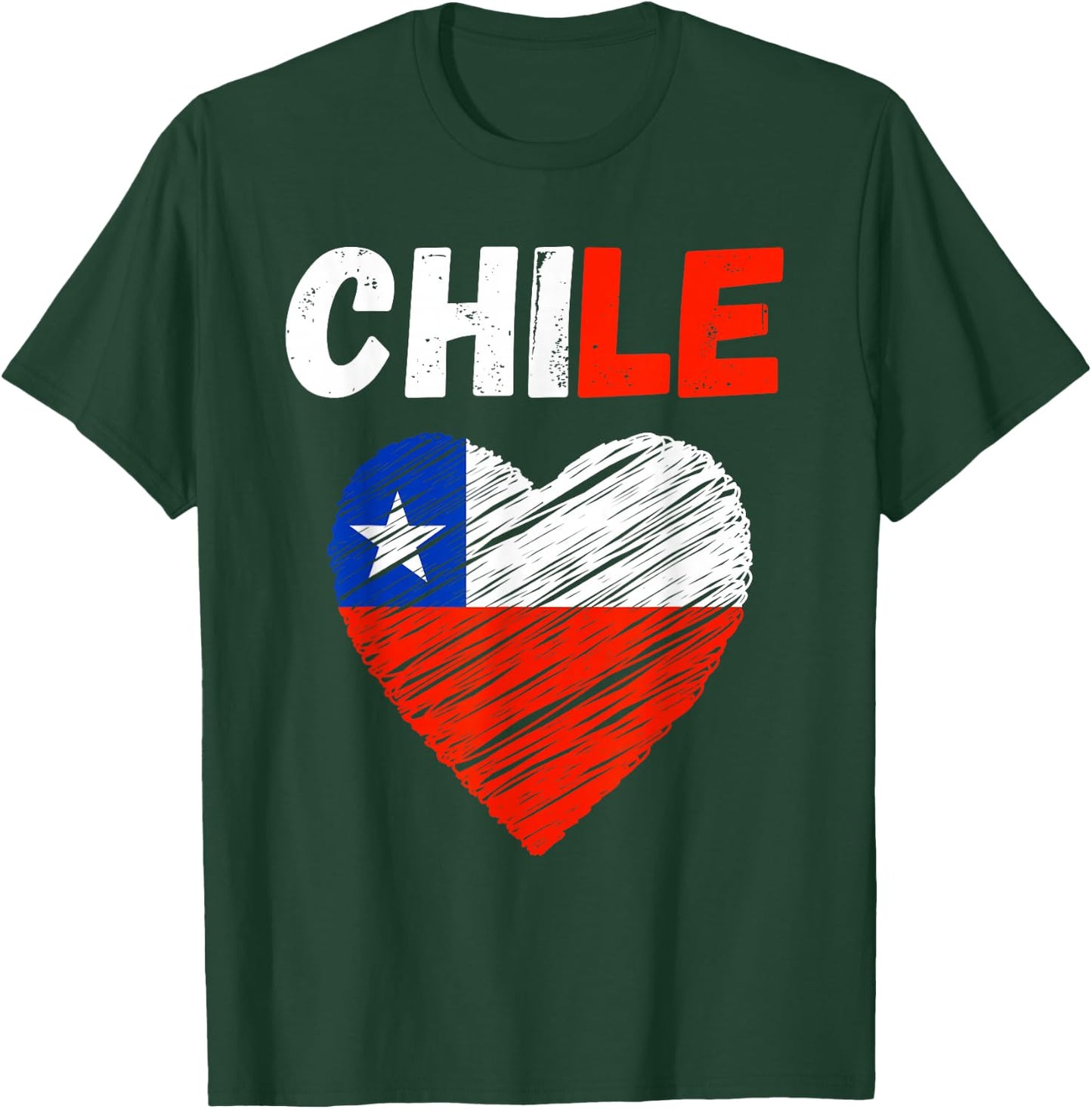 Chile Flag Holiday Chile Heart Chilean Flag T-Shirt - T-Shirt | Forest