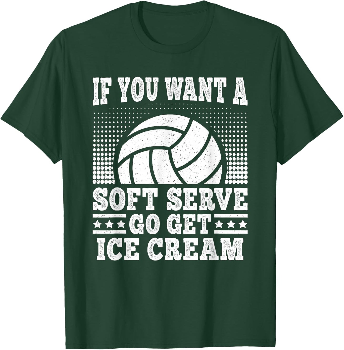 Soft Serve Ice Cream Funny Volleyball Player Men Women Kids T-Shirt - T-Shirt | Forest