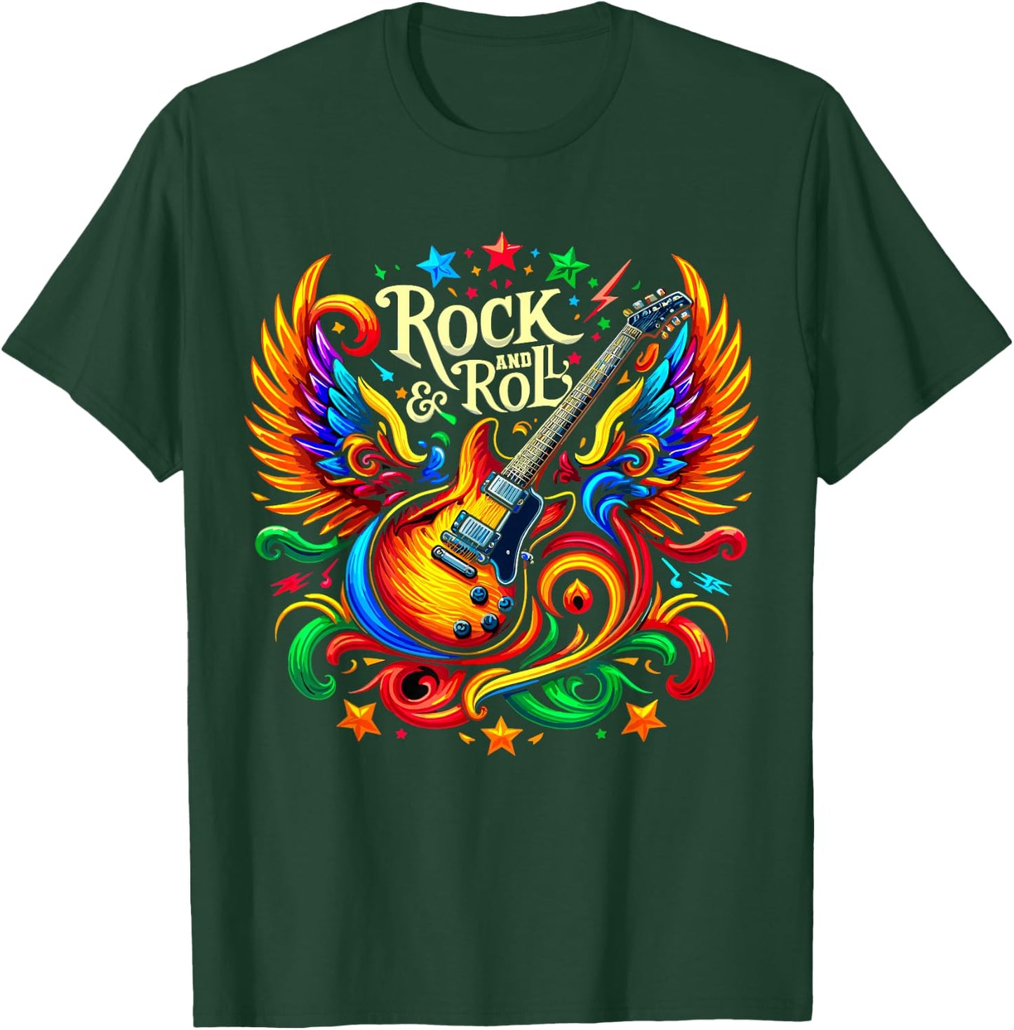 Rock and Roll Electric Guitar Band Guitarist , Small, Black T-Shirt - T-Shirt | Forest