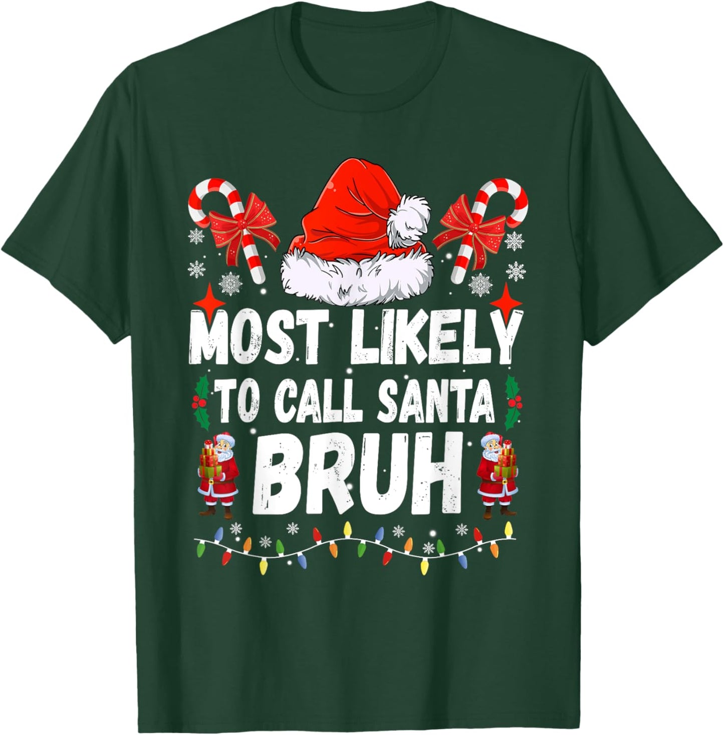 Most Likely To Watch All The Football Games Christmas Family T-Shirt - T-Shirt | Forest