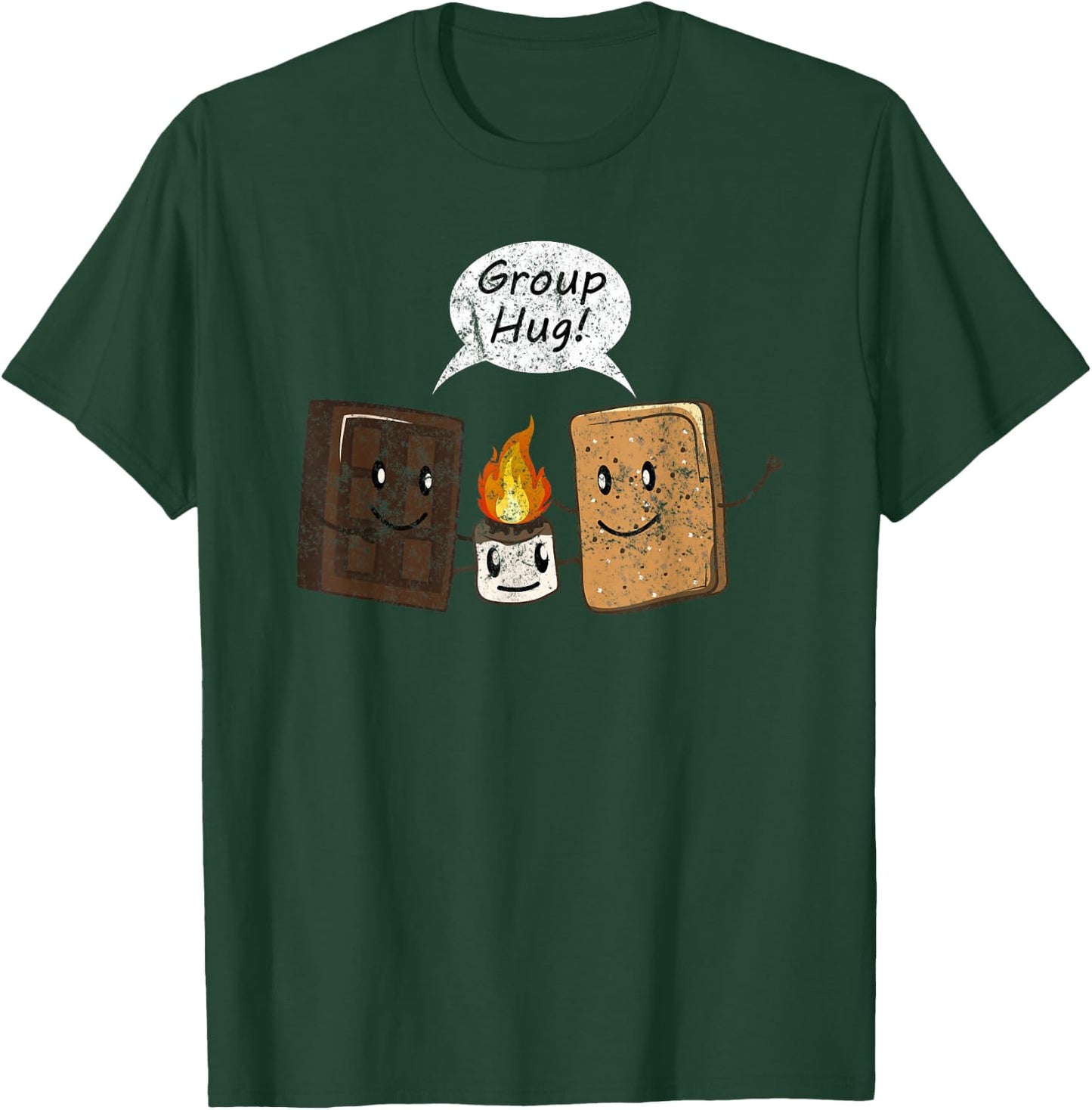 Group Hug Smores Cute Camping Chocolate Lover Camper T-Shirt - T-Shirt | Forest