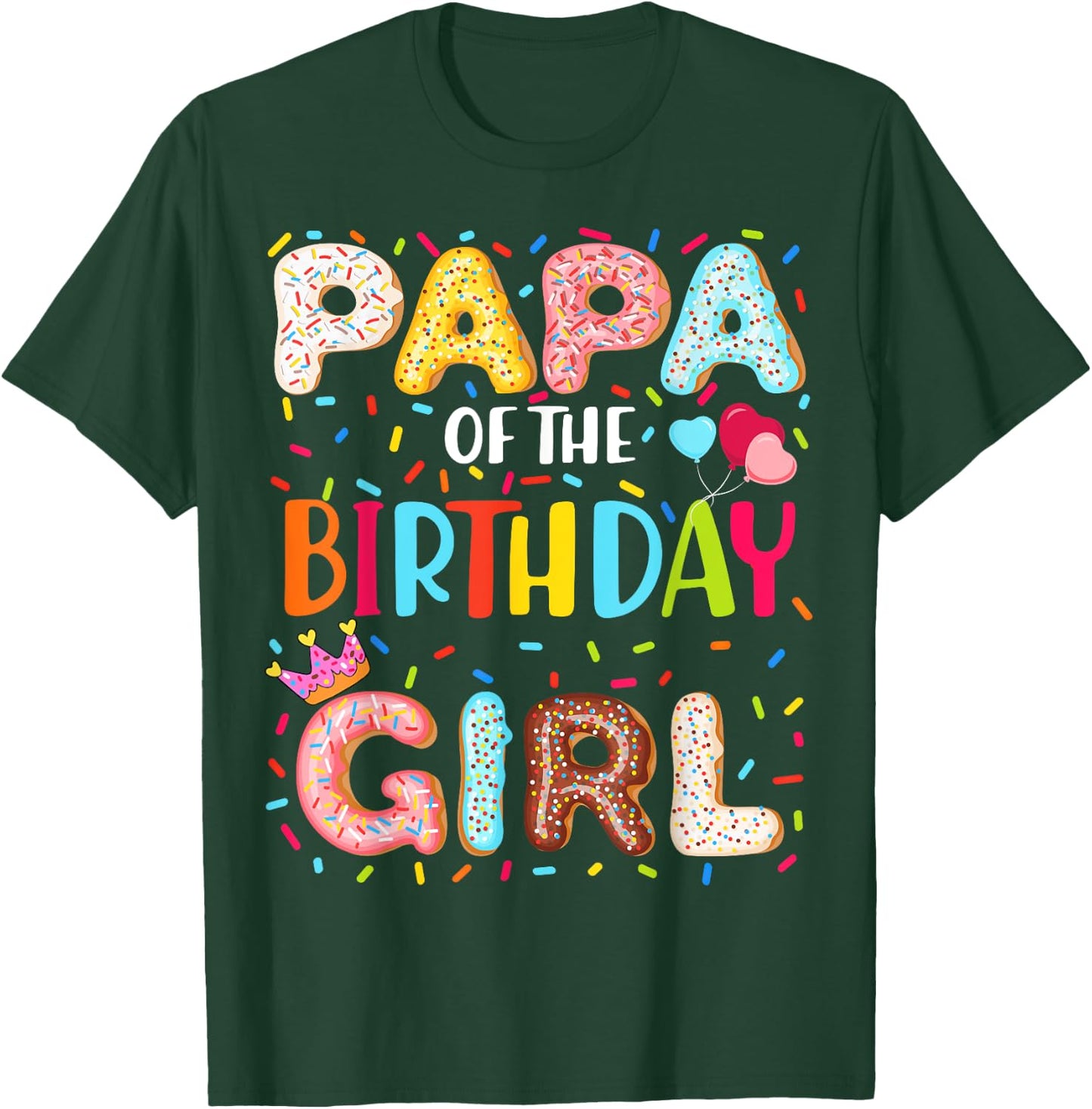 Papa Of The Birthday Girl Donut Themed Party Decoration T-Shirt - T-Shirt | Forest
