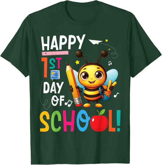 BEE Lover Student Back To School Happy First Day Of School T-Shirt - T-Shirt | Forest