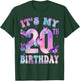 It's My 20th Birthday Butterfly Theme 20 Year Old Party Girl T-Shirt - T-Shirt | Forest