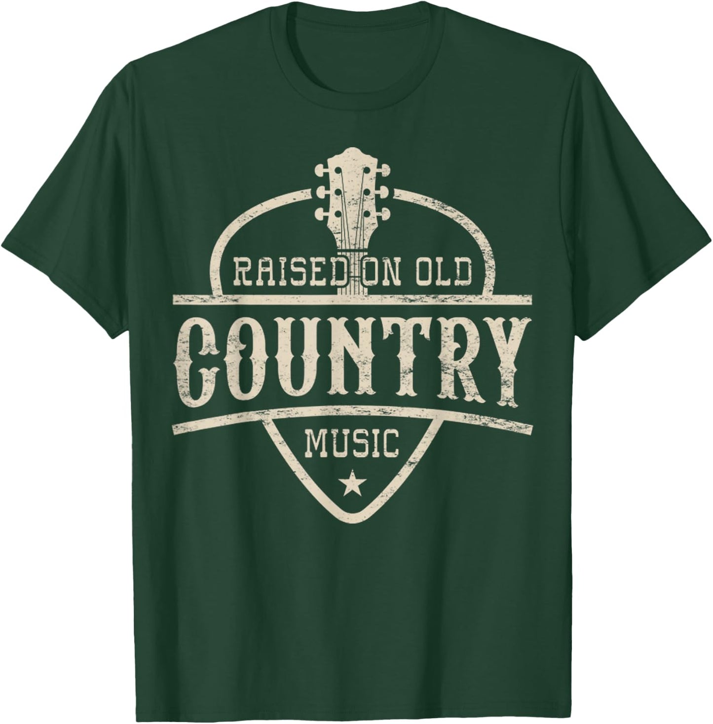Raised On Old Country Music 80s 90s Vintage Southern Music T-Shirt - T-Shirt | Forest