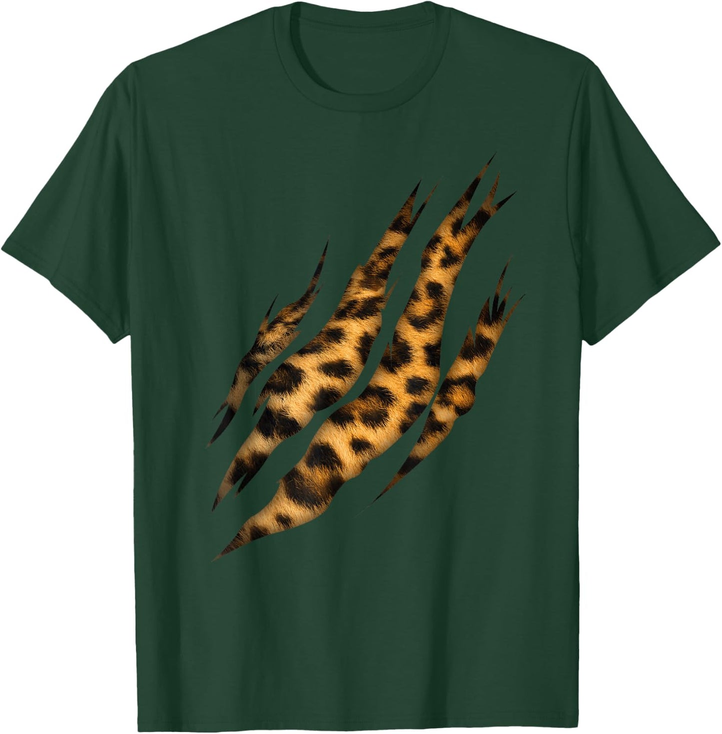 Leopard Skin Print Torn Claw T-Shirt - T-Shirt | Forest