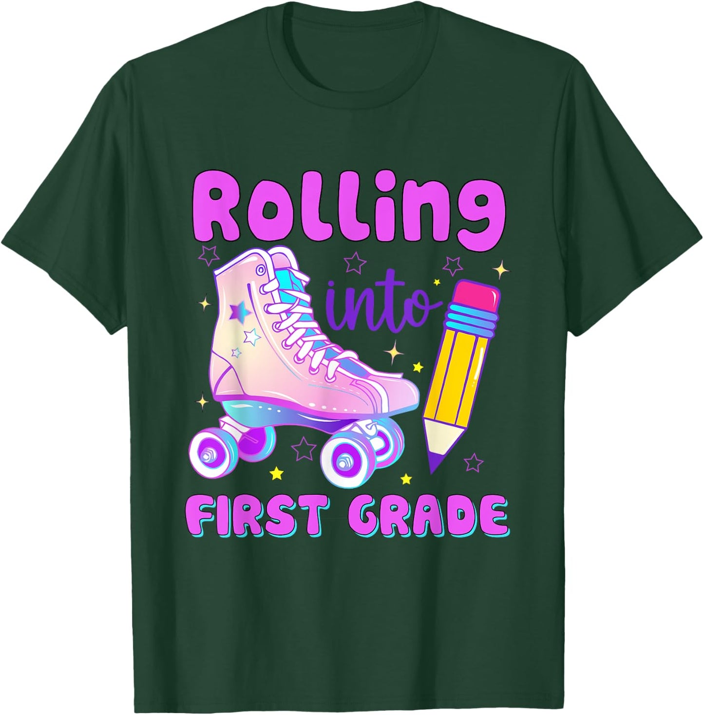 Rolling Into First Grade First Day of First Grade T-Shirt - T-Shirt | Forest