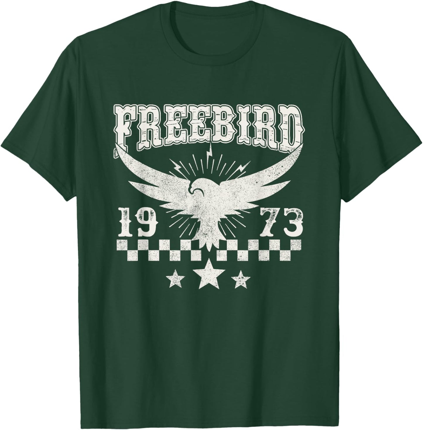 Free Eagle Bird 1973 American Western Country Music Lover T-Shirt - T-Shirt | Forest