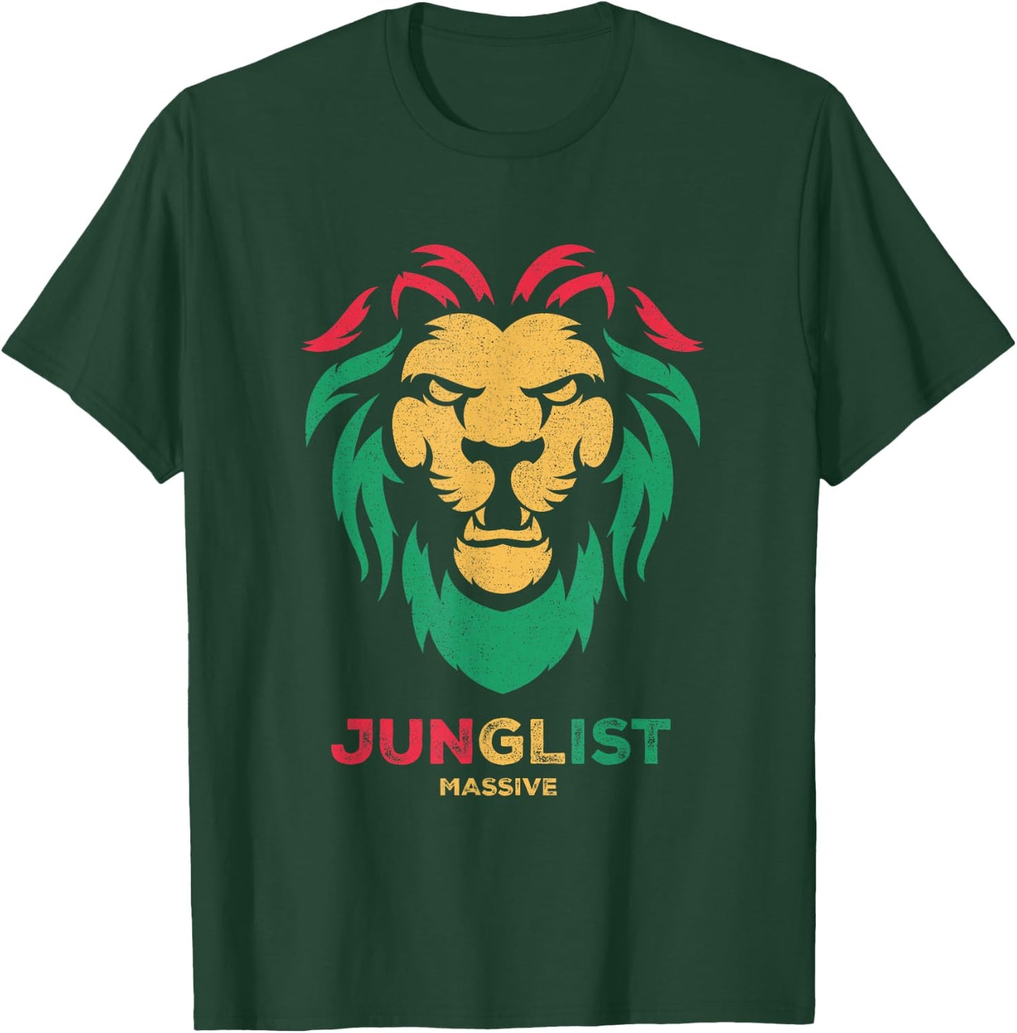 Junglist Massive, Drum & Bass, Jungle, DnB Music, Lion Head T-Shirt - T-Shirt | Forest