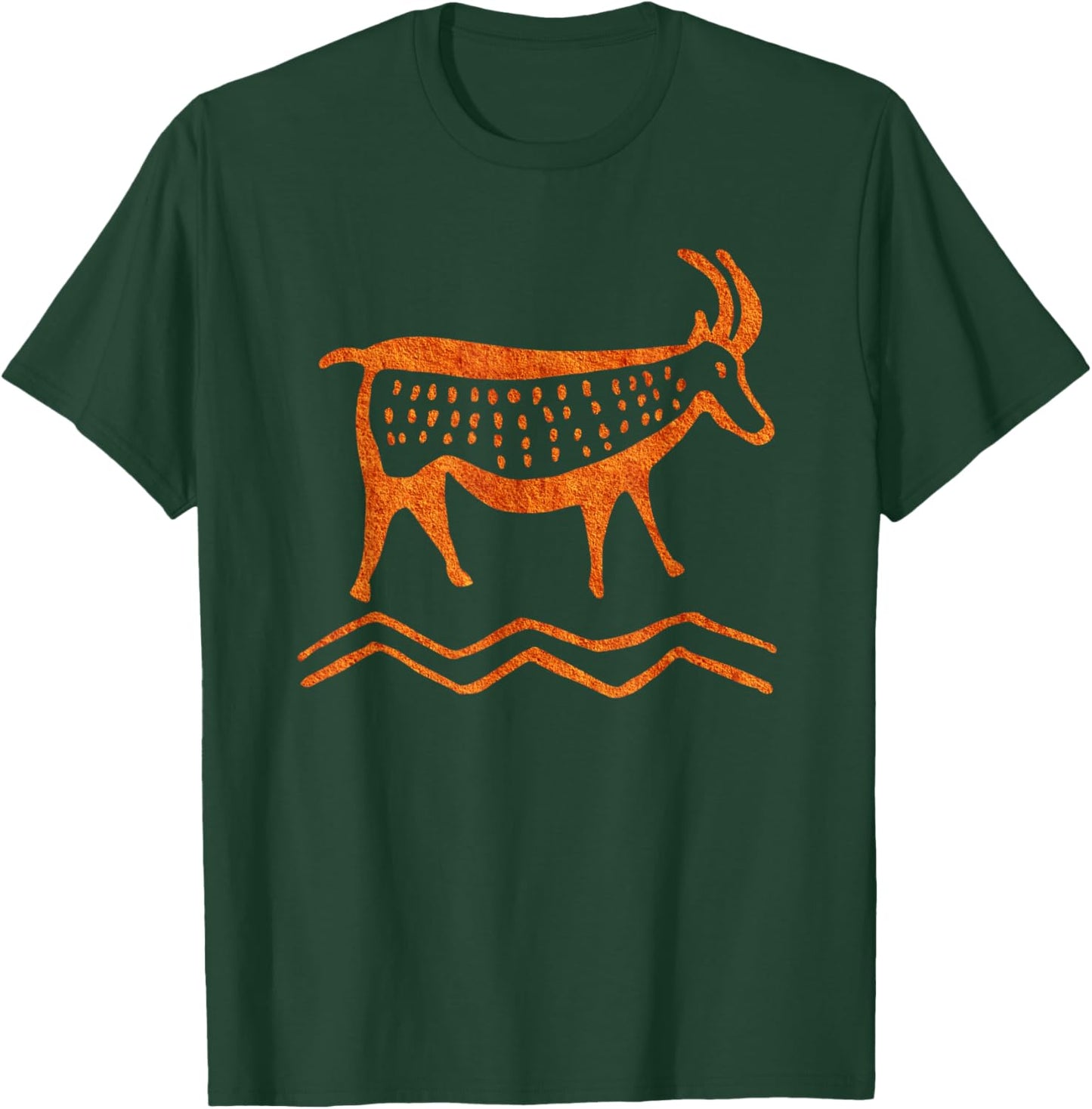 Paleo Goat Primitive Tribal Art Petroglyph T-Shirt - T-Shirt | Forest
