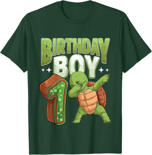 Kids 1 year old Turtle animal lovers 1st Birthday Boy T-Shirt - T-Shirt | Forest