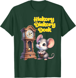 Hickory Dickory Dock Nursery Song Rhyme Mouse Old Clock Song T-Shirt - T-Shirt | Forest