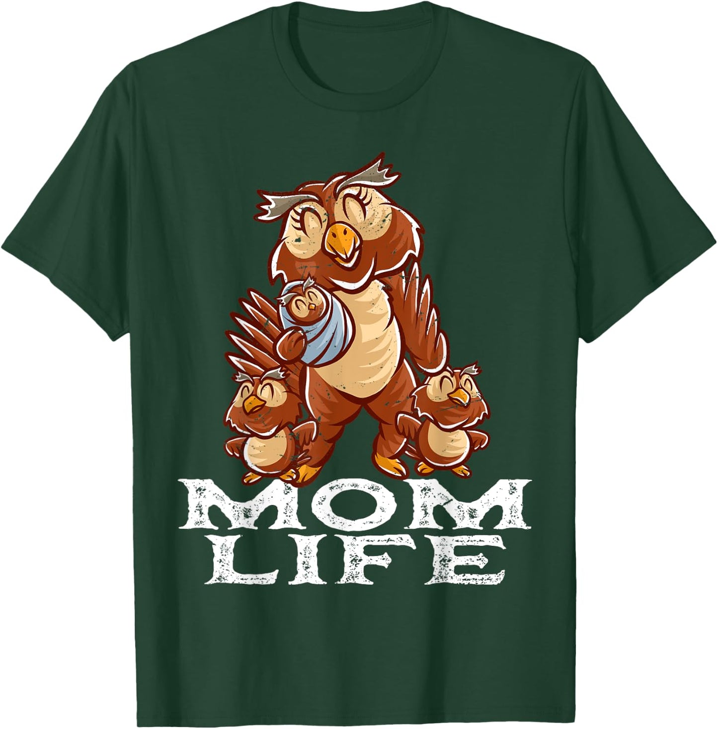 Owl Mama Mom Life Mommy Bird Mama Family Mother's Day T-Shirt - T-Shirt | Forest