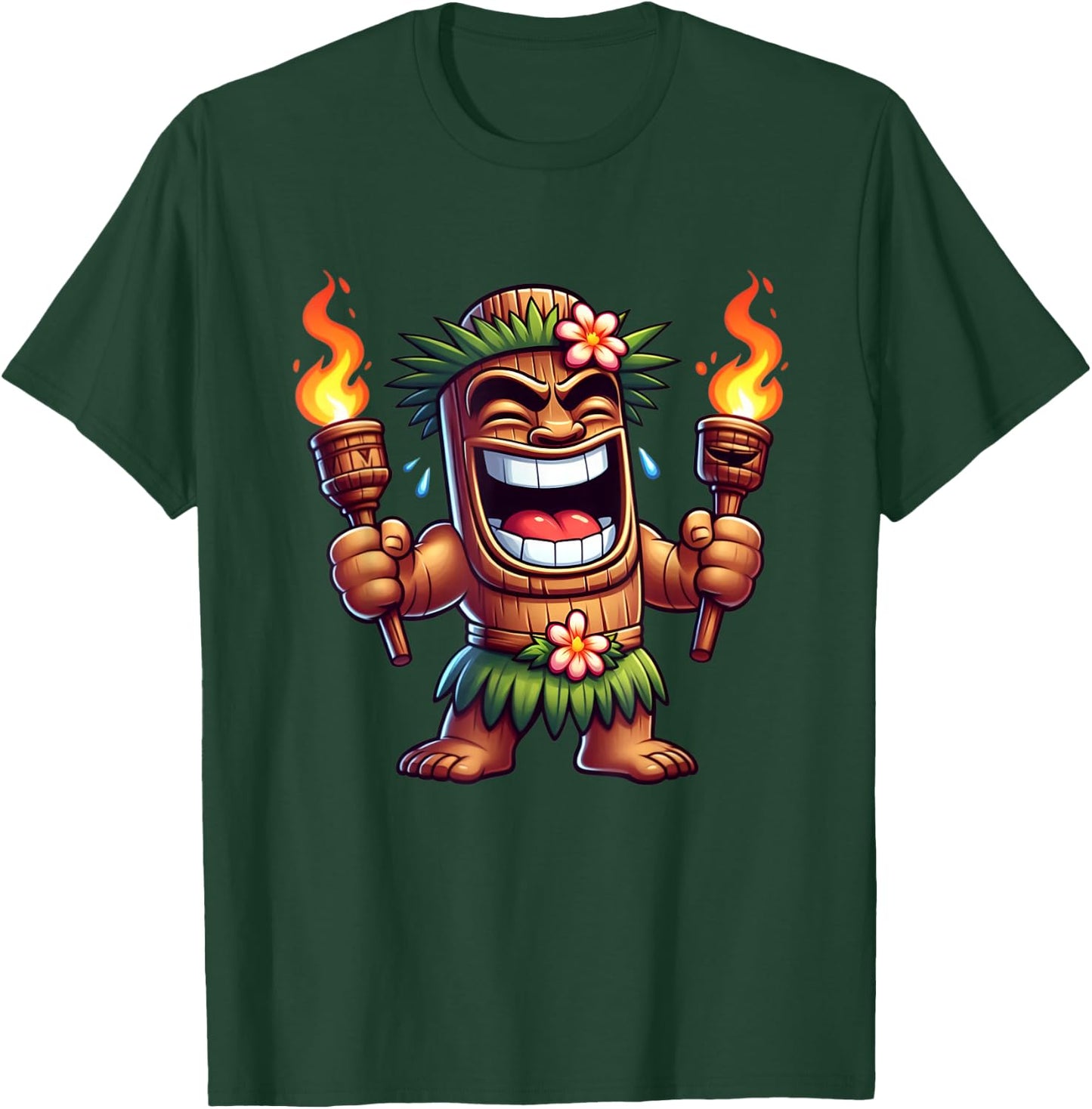 Tiki Shirt Man Hawaiian Summer Tropical Luau Party Kids T-Shirt - T-Shirt | Forest
