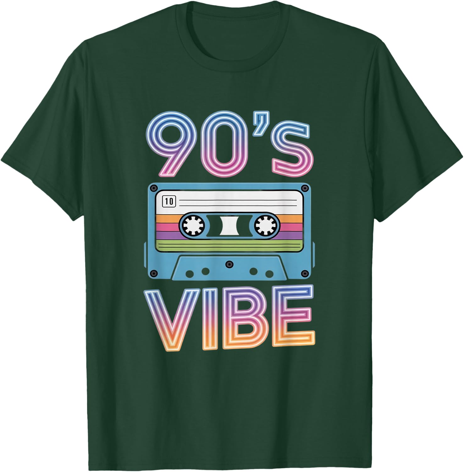90’s Vibe Retro Cassette Tape Vintage 90s Aesthetic Art T-Shirt - T-Shirt | Forest