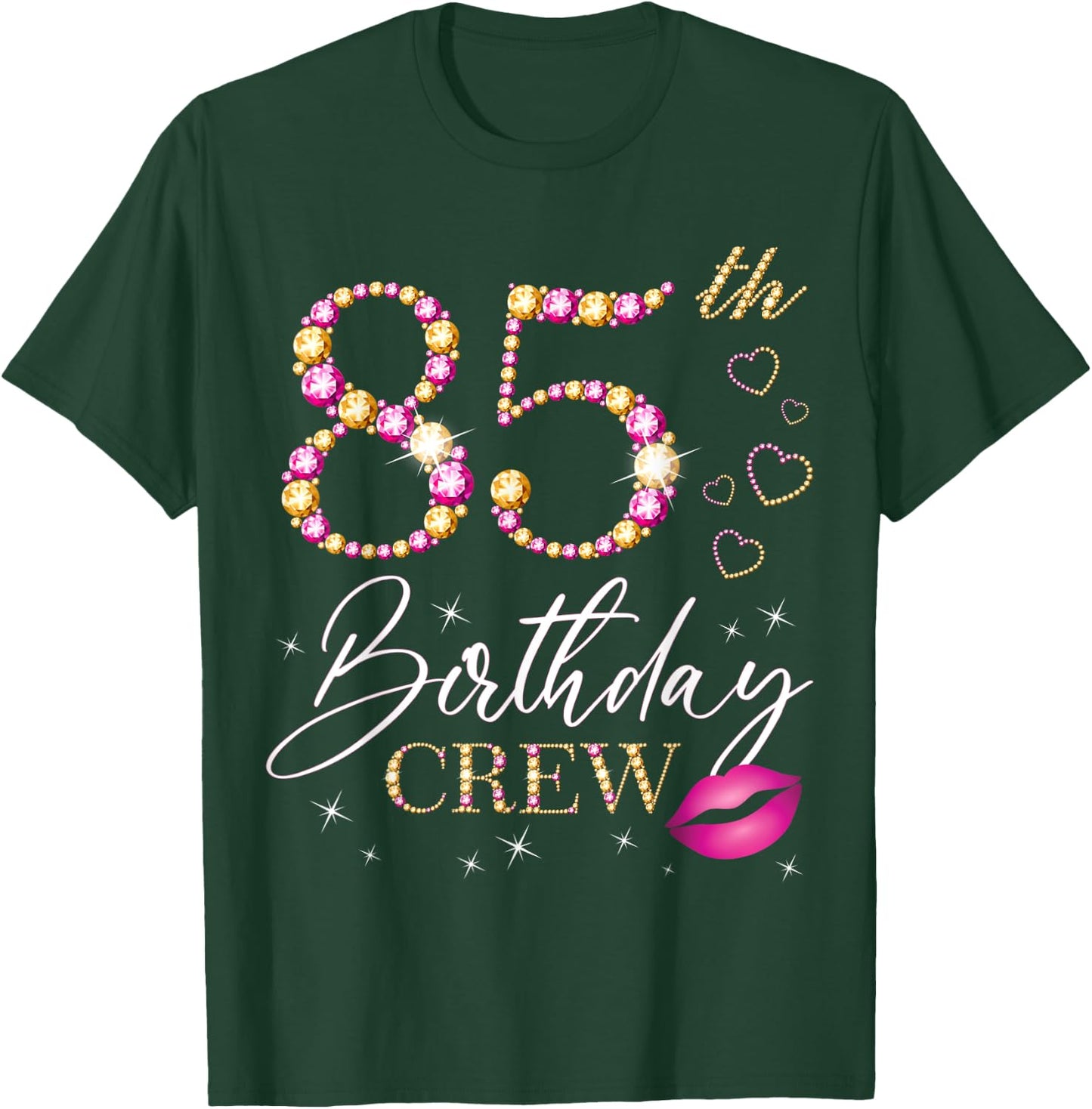 85th Birthday Crew 85th Birthday Squad 85 Years Old Bday T-Shirt - T-Shirt | Forest