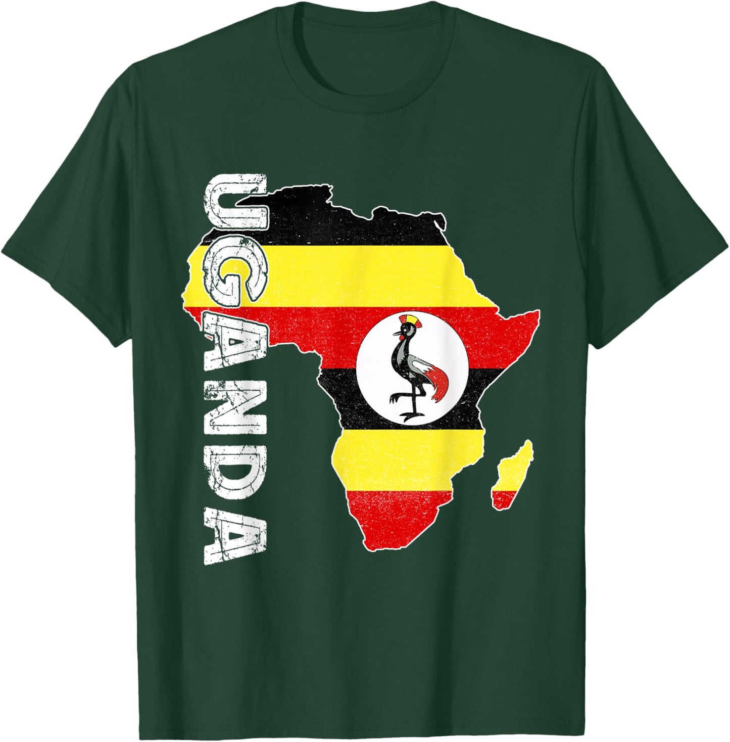 Uganda Map Ugandan Pride Ugandan Flag Africa Ugandan Roots T-Shirt - T-Shirt | Forest